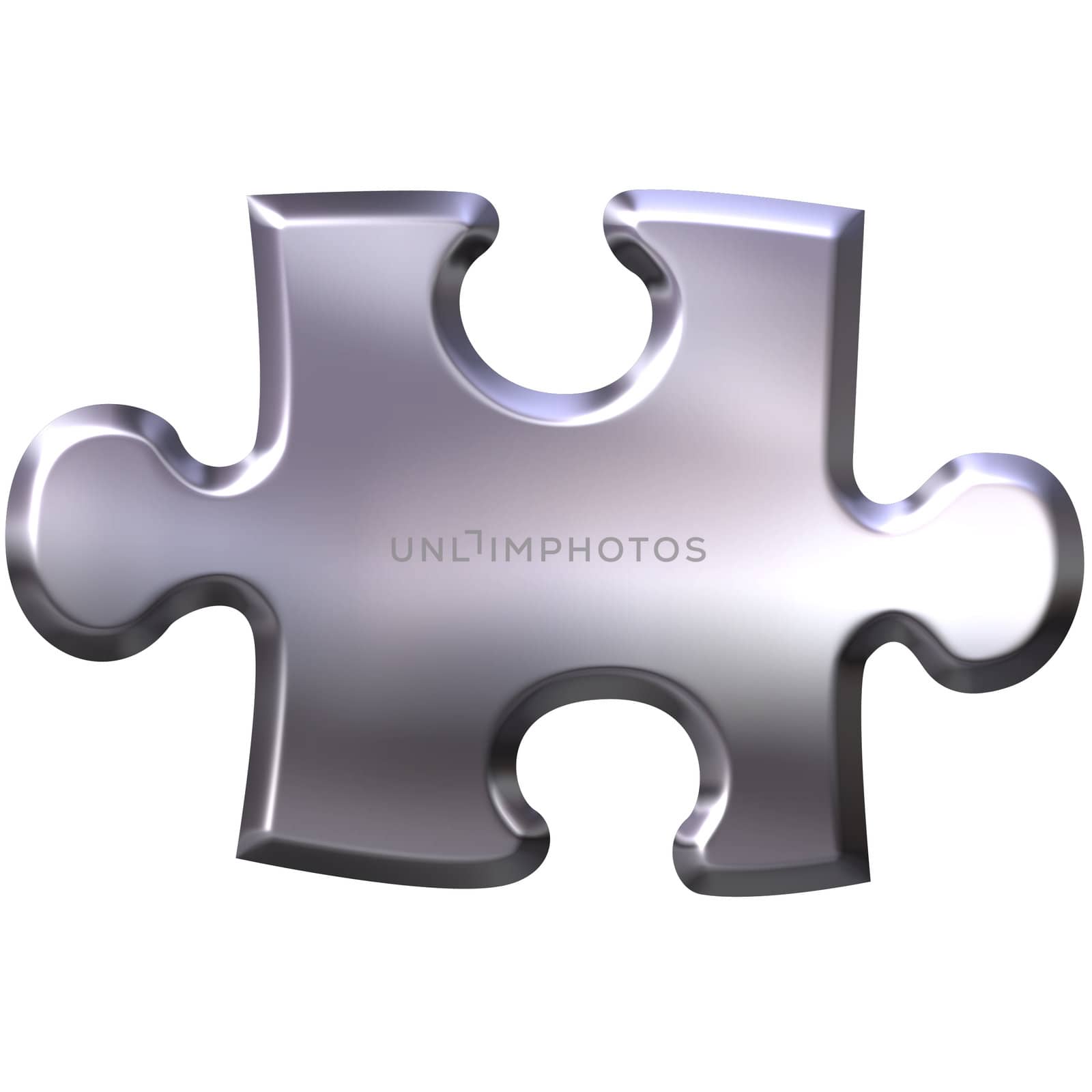 3D Silver Puzzle Piece by Georgios