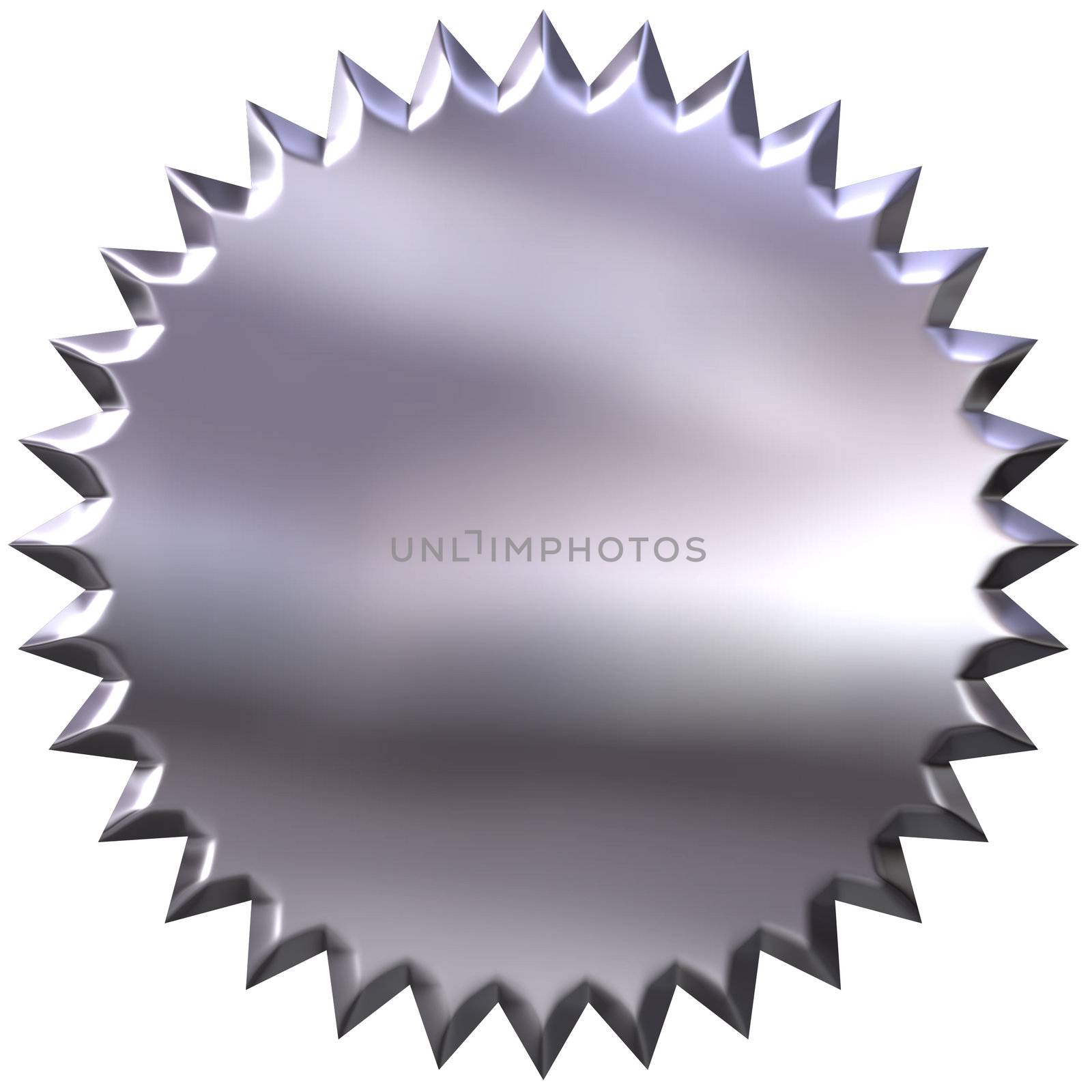 3d silver seal isolated in white