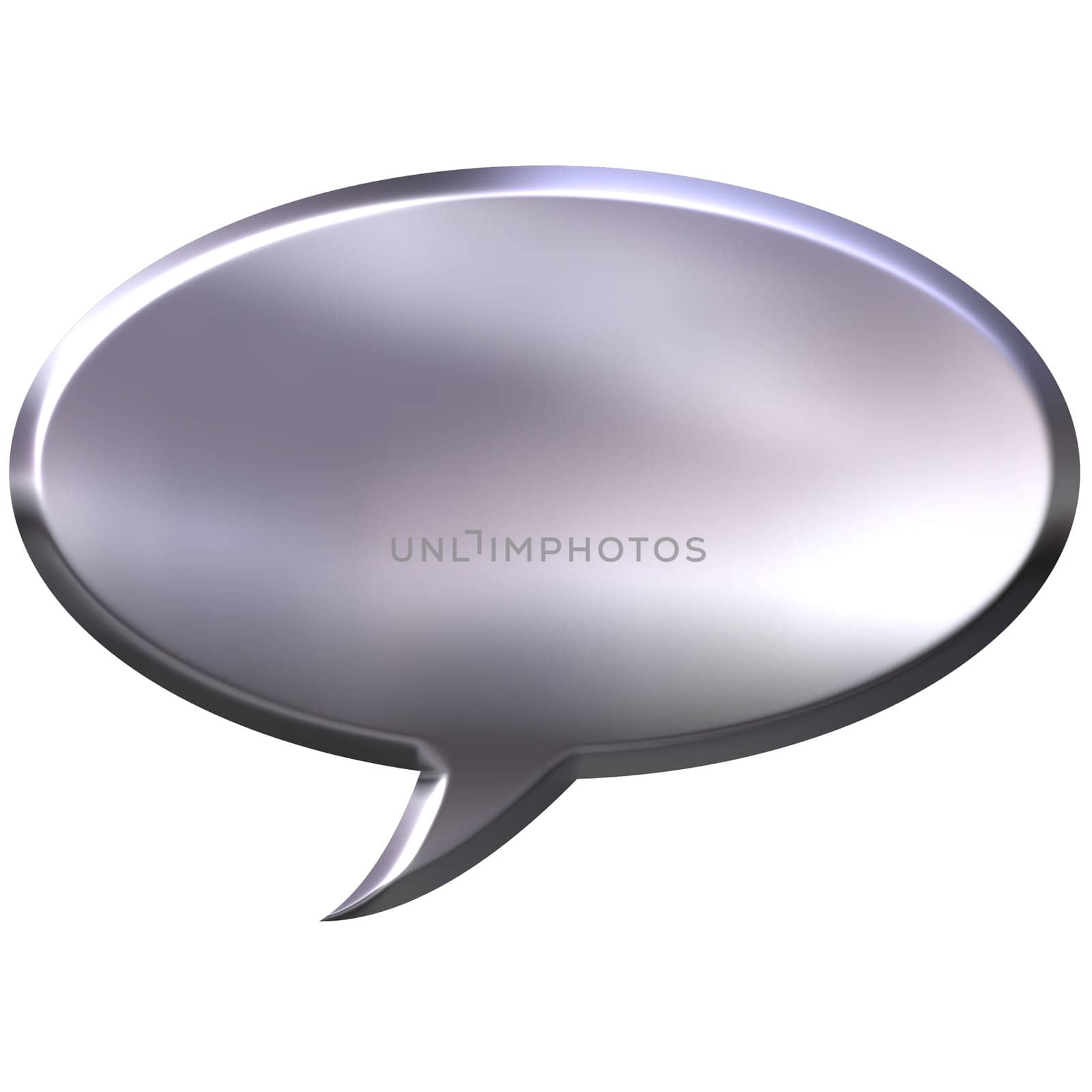 3D Silver Speech Bubble by Georgios