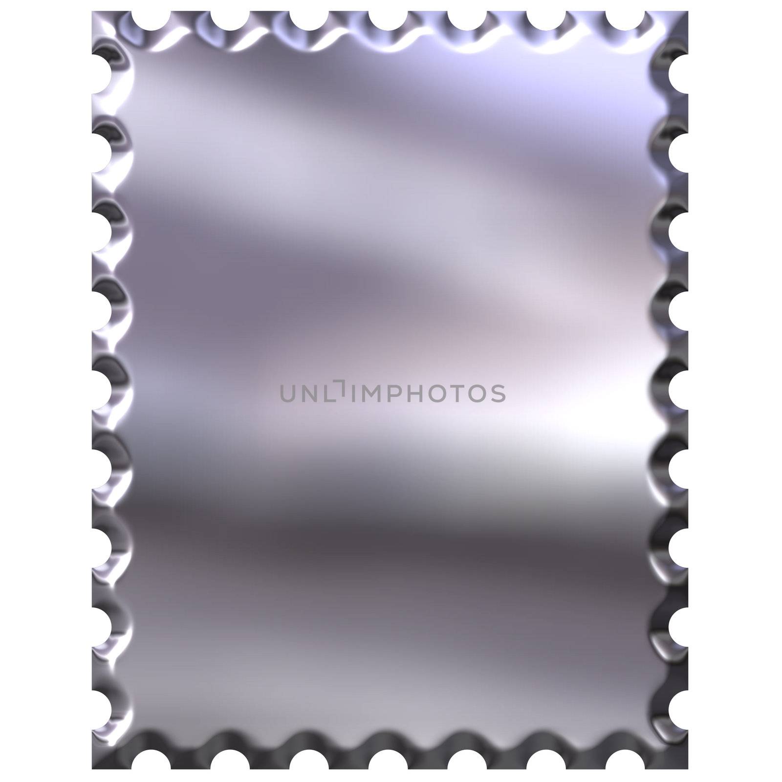 3d silver stamp isolated in white