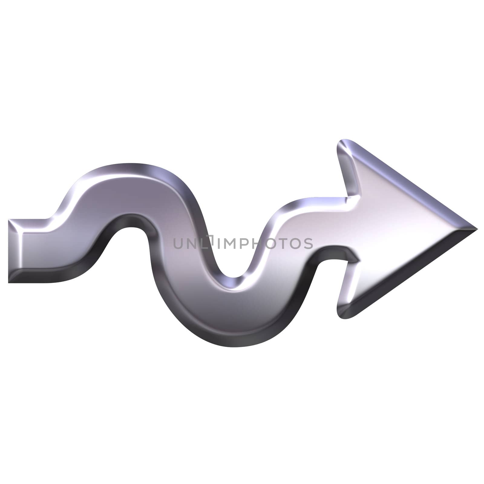 3D Silver Wavy Arrow by Georgios