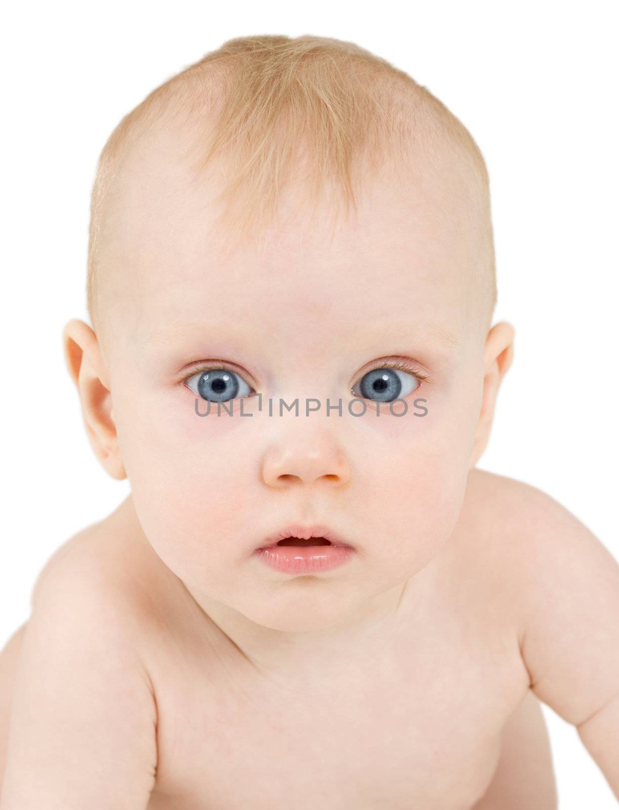 Portrait of a baby, isolated on a white background