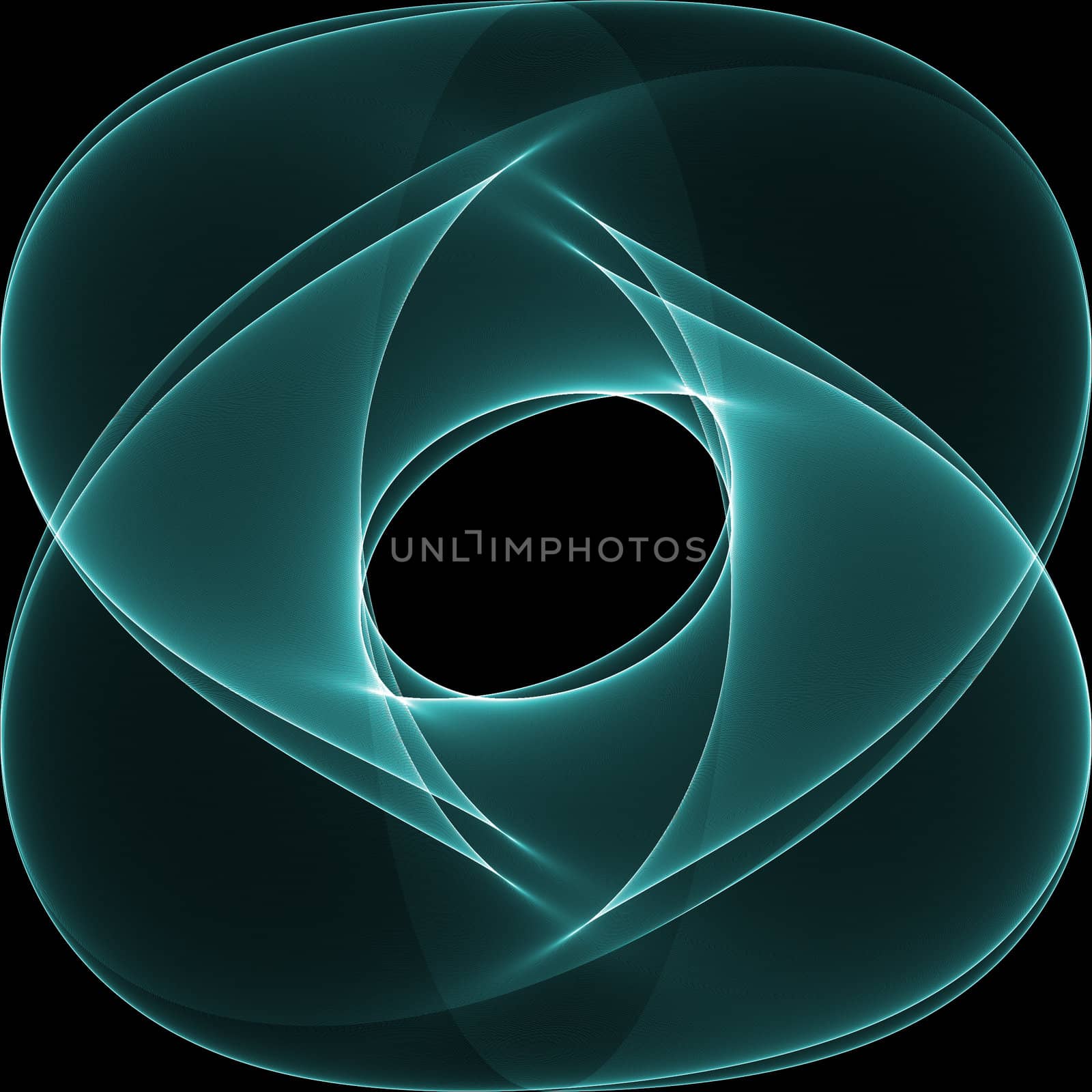 Abstract fractal design isolated in black