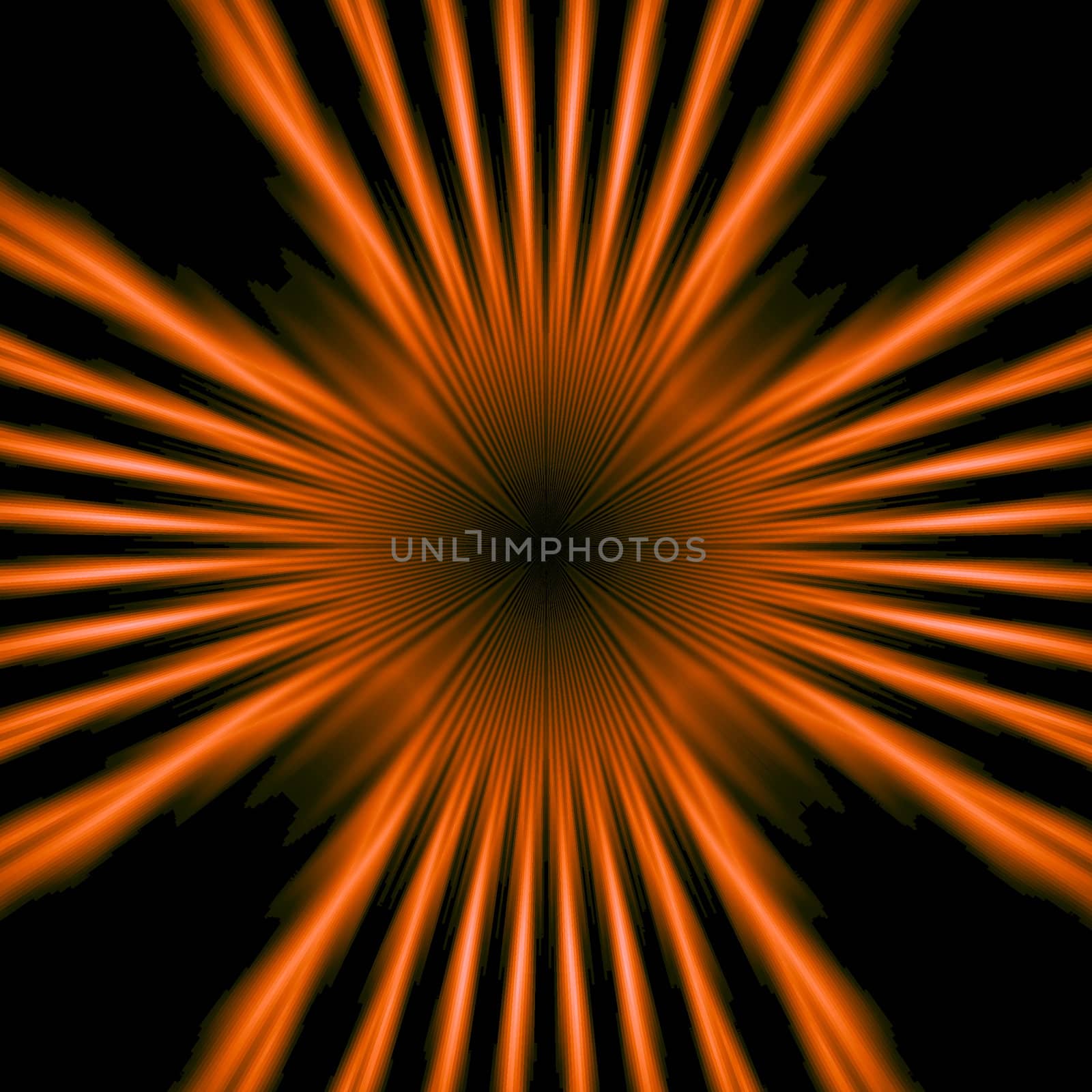 Abstract radial design isolated in black