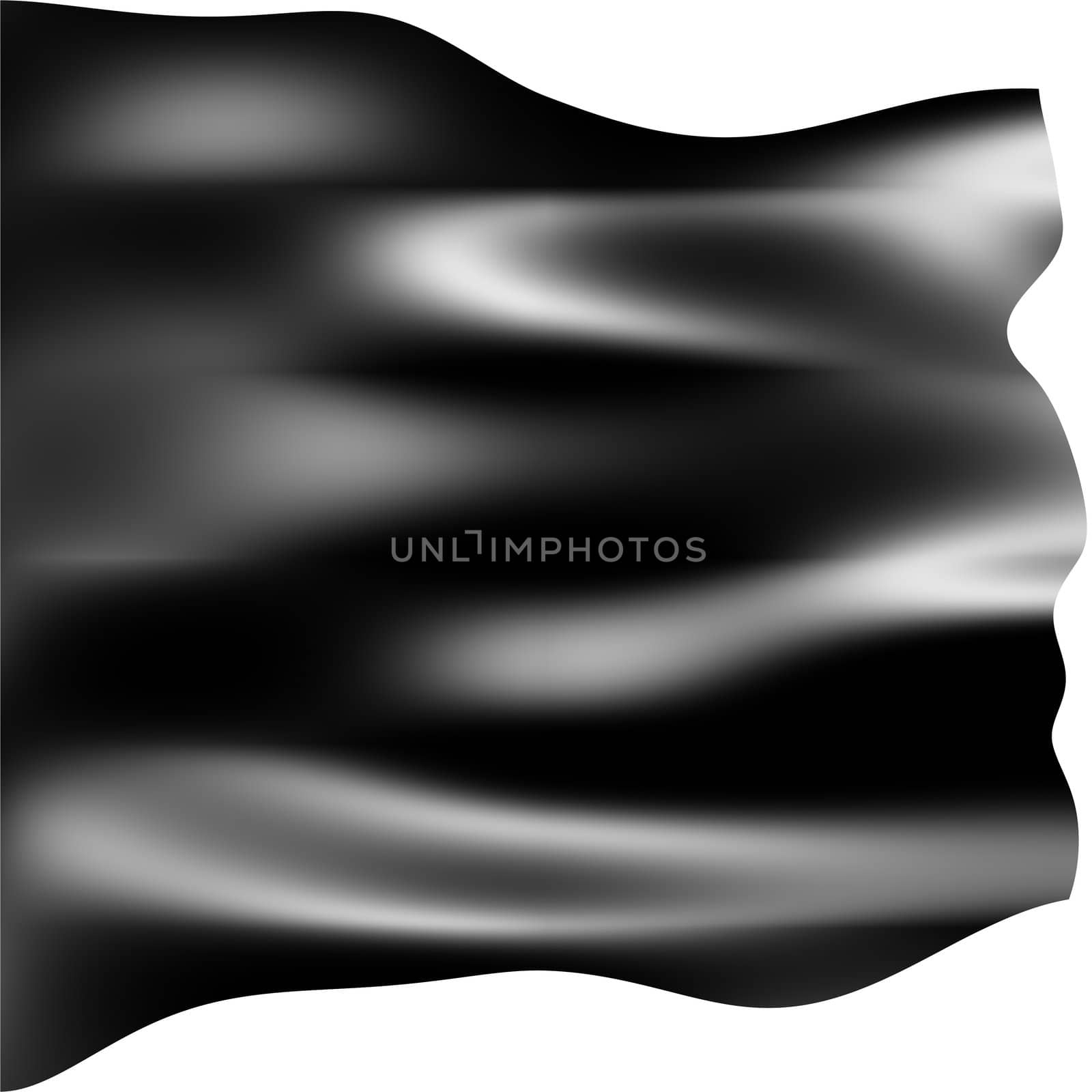 Anarchist black flag isolated in white