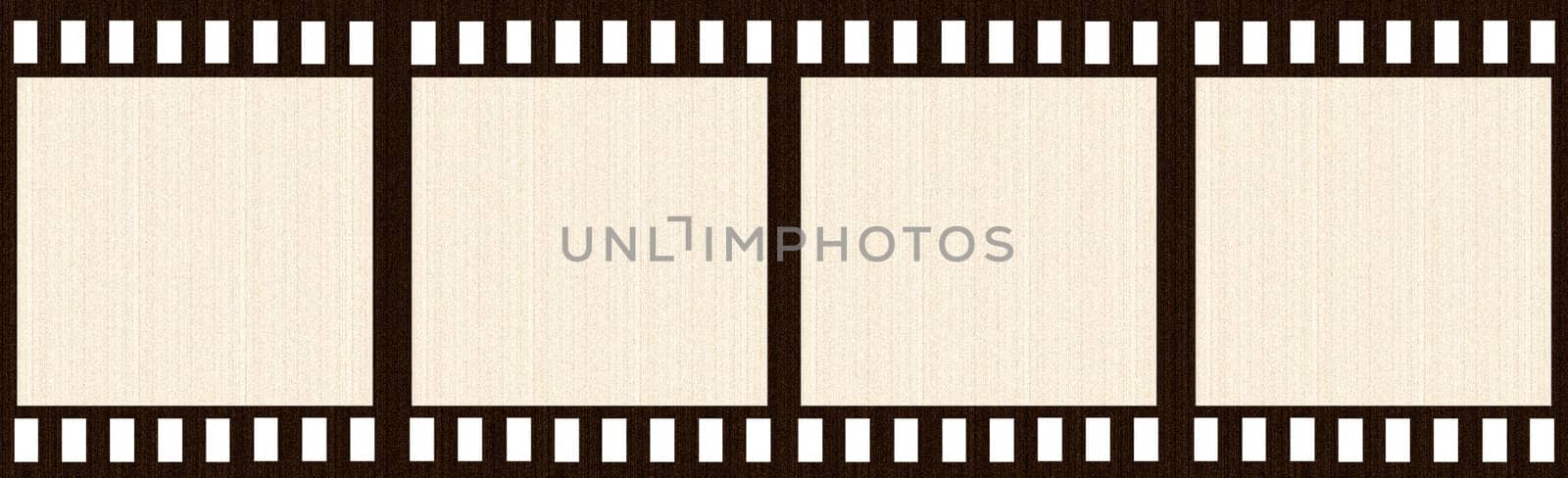 Aged film strip isolated in white