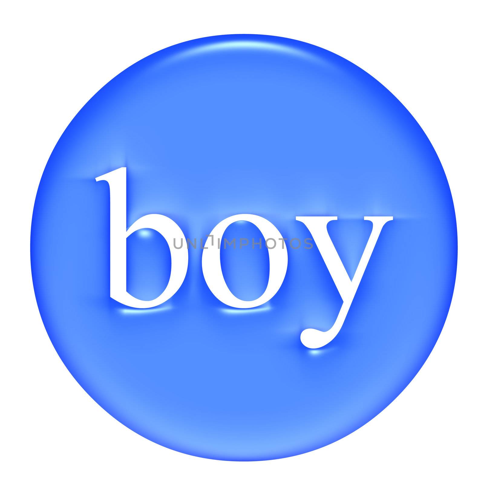 3d boy badge isolated in white