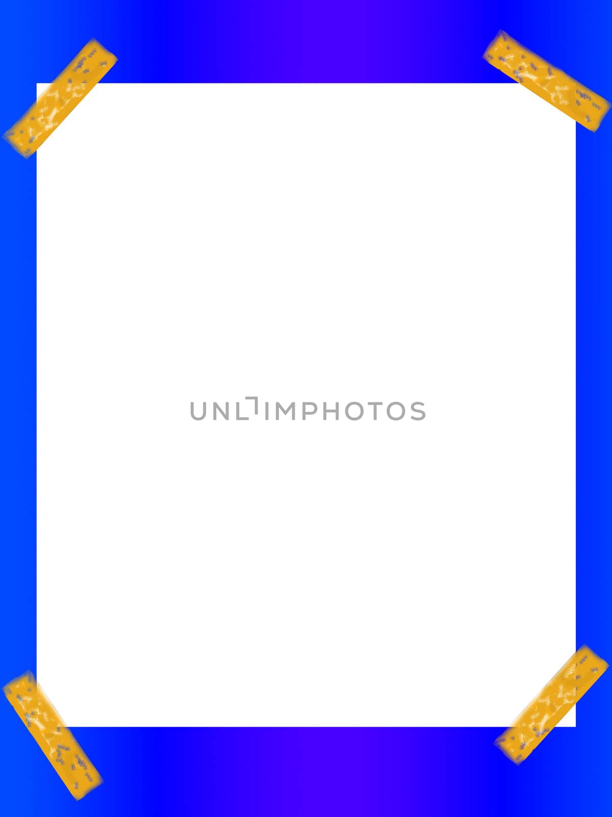 A blank customisable space with the effect of sticky tape on the corners.