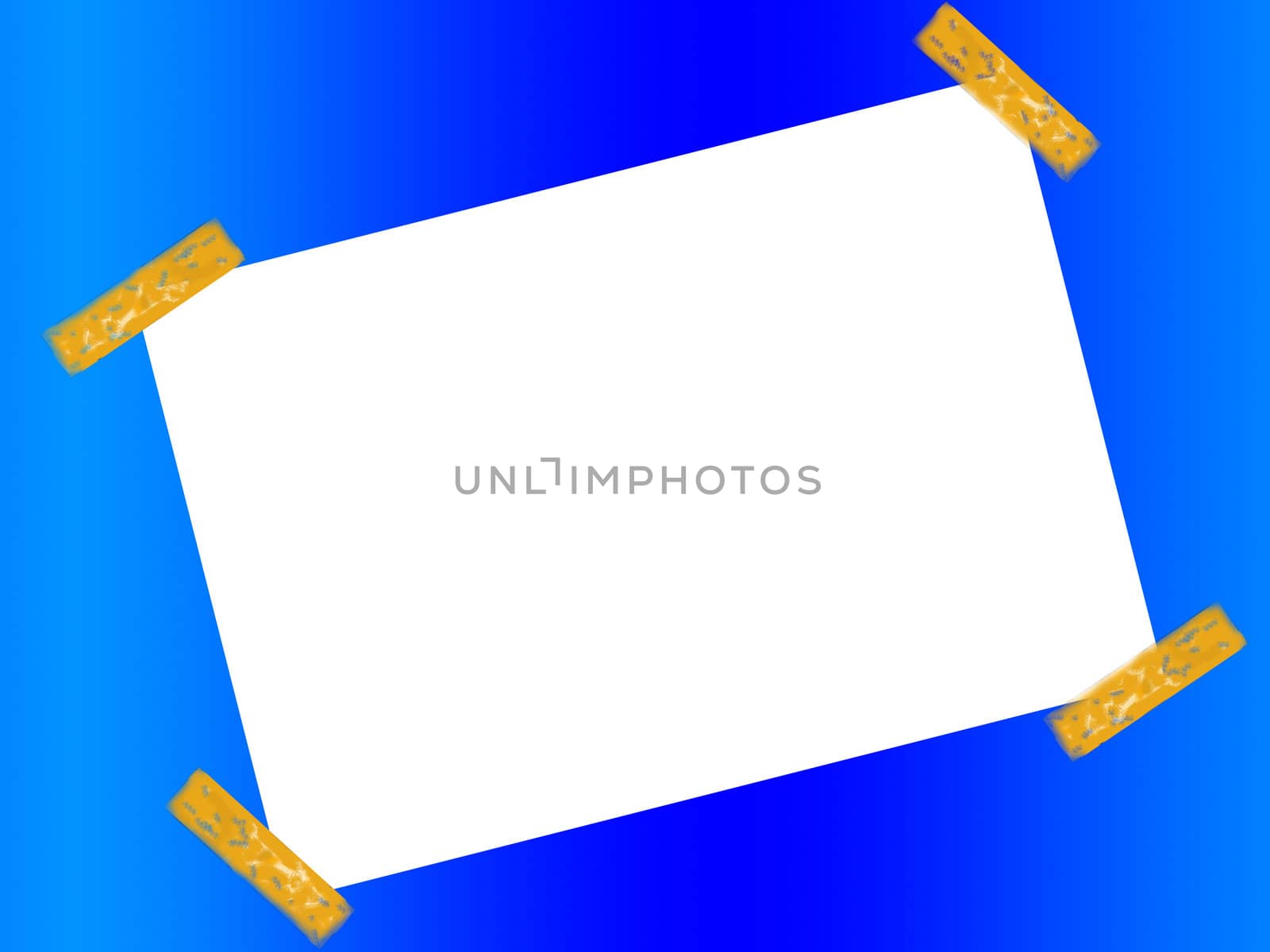A blank customisable space with the effect of sticky tape on the corners.