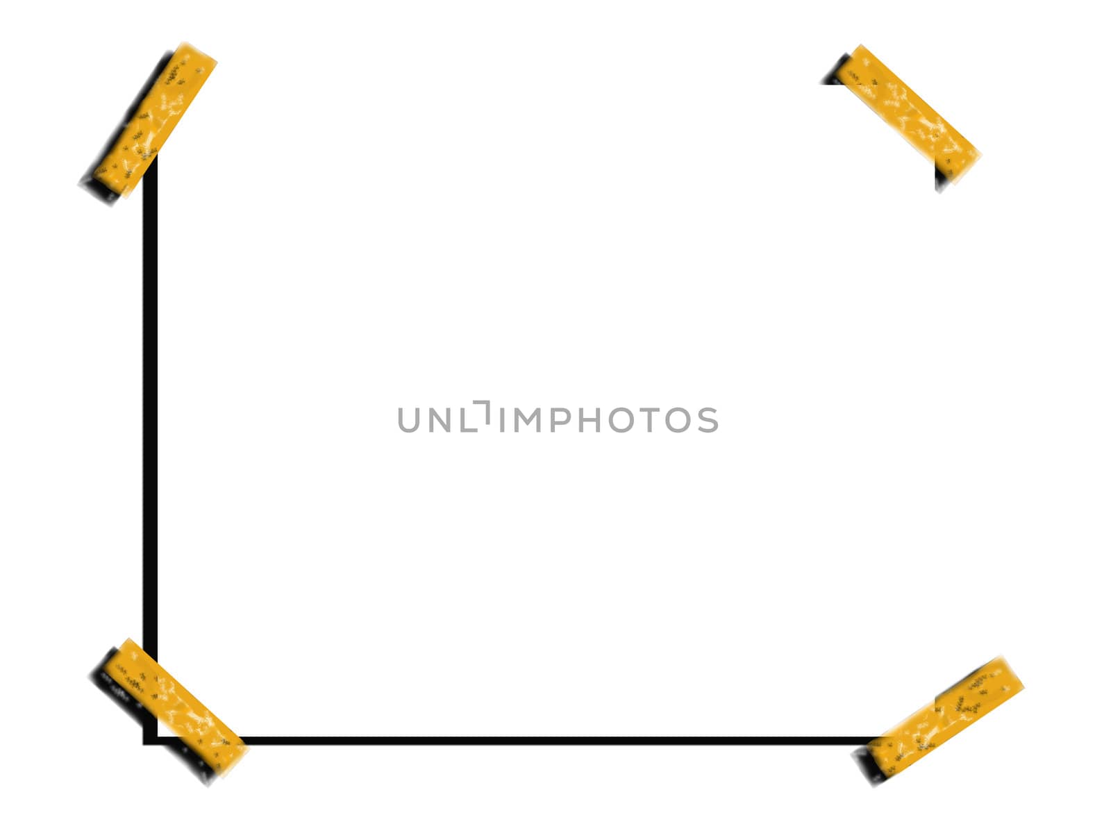 A blank customisable space with the effect of sticky tape on the corners.