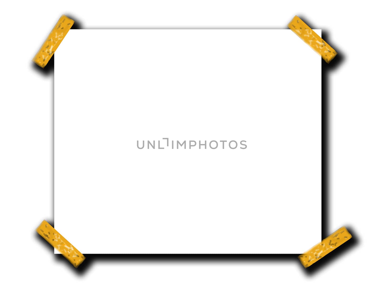 A blank customisable space with the effect of sticky tape on the corners.