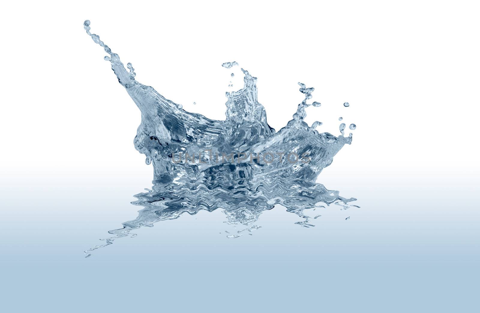 Splashing water abstract background isolated on white with clipping path