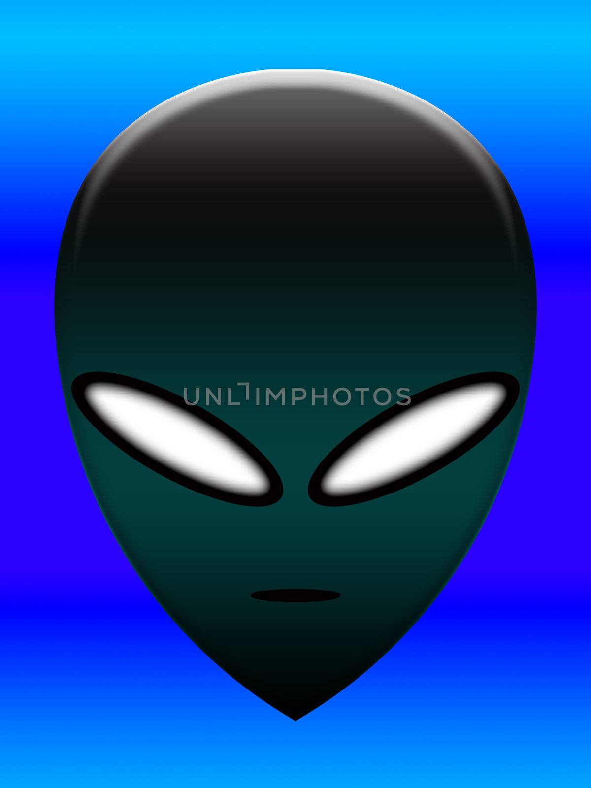 A very simple alien head of the common representation of an alien.