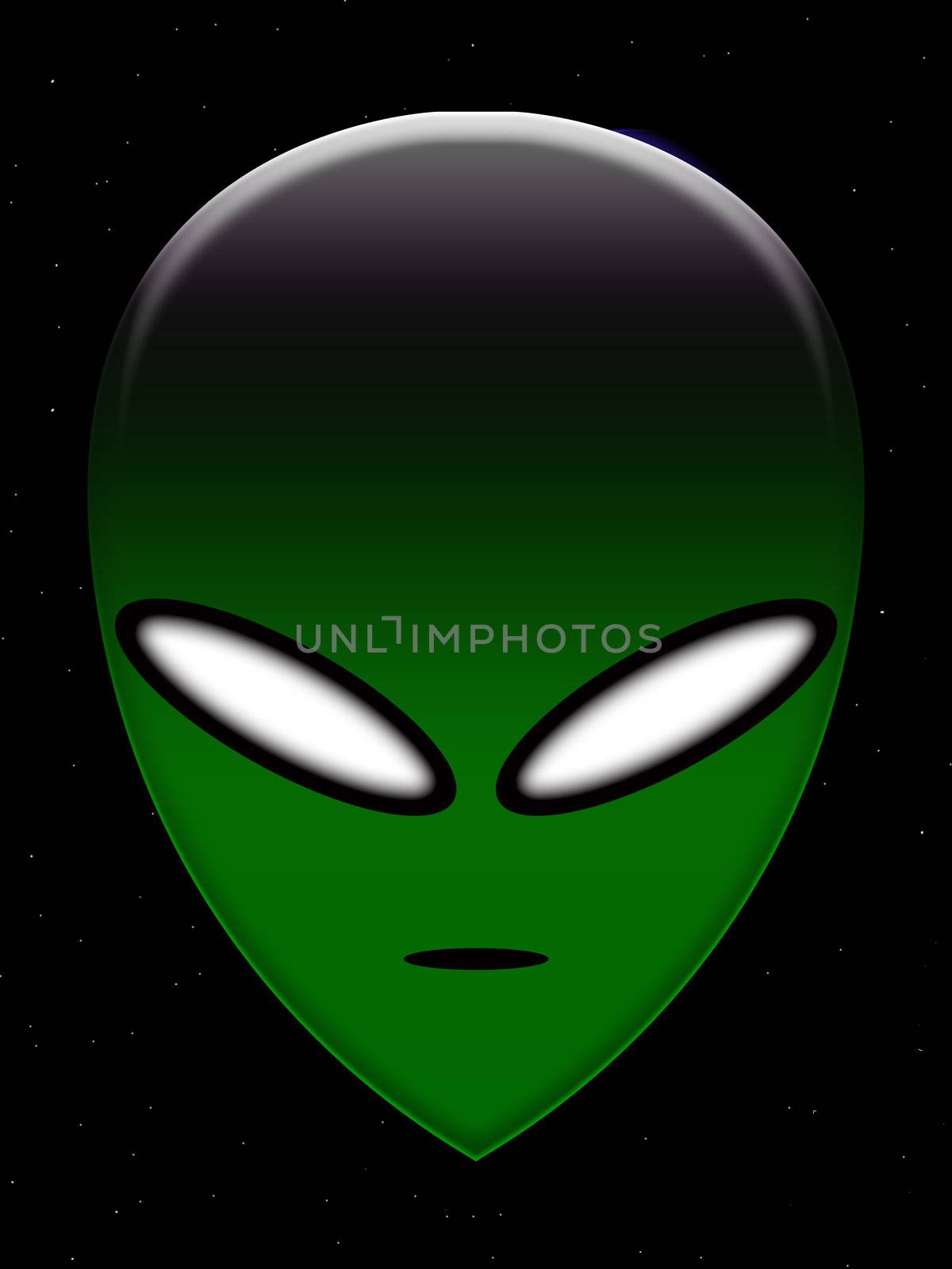 A very simple alien head of the common representation of an alien.