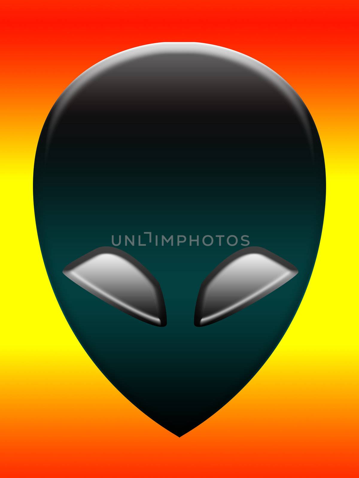 A very simple alien head of the common representation of an alien.