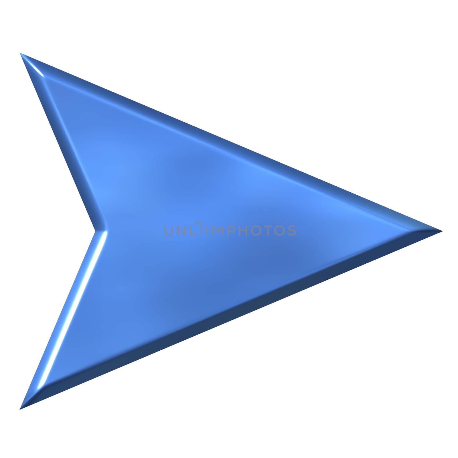 3d azure arrow isolated in white