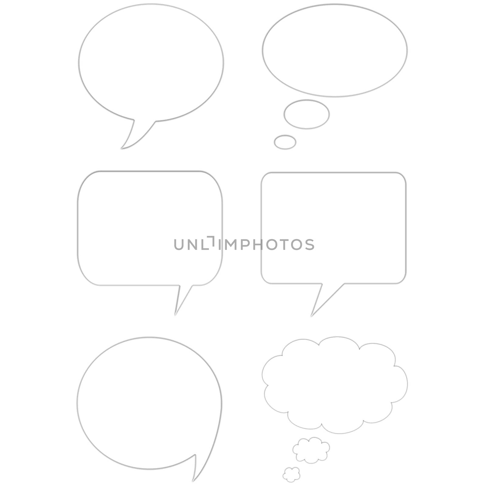 3d comic speech bubbles isolated in white