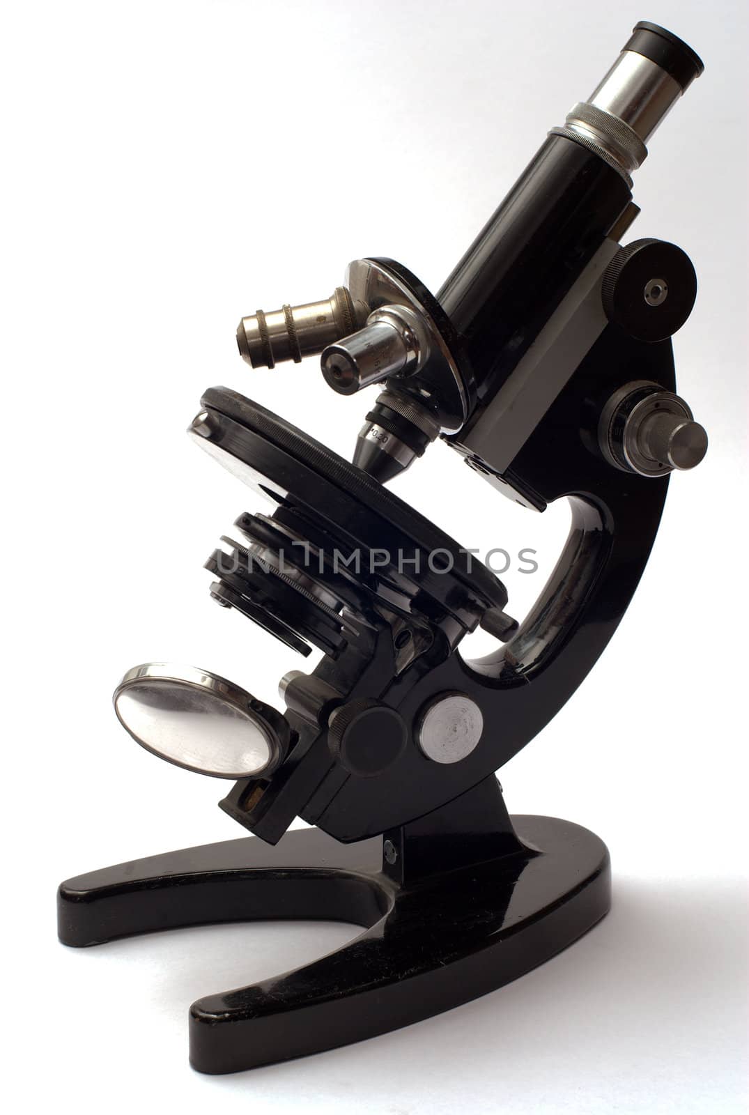 old microscope isolated