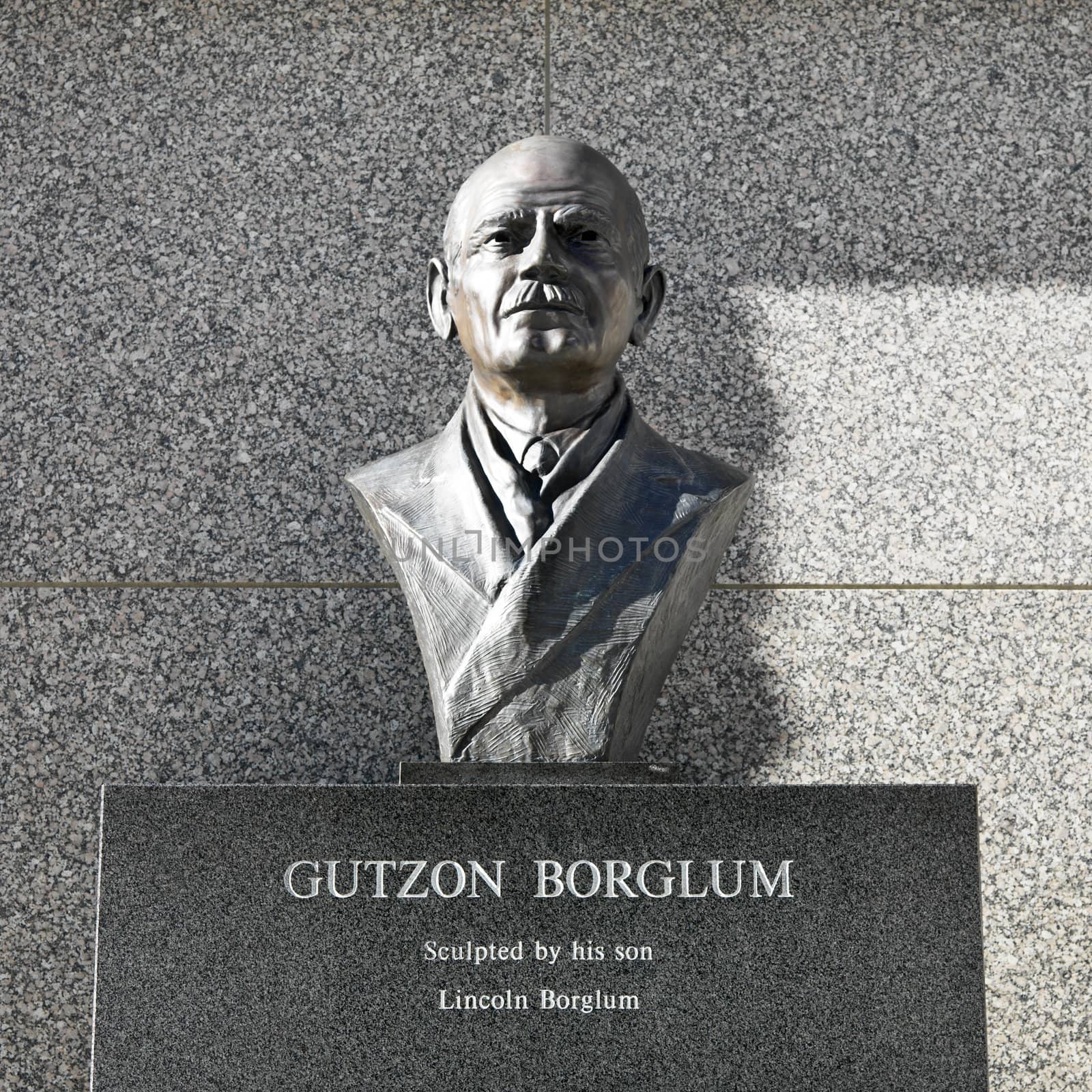 Bust sculpture of Gutzon Borglum, the sculptor of Mount Rushmore National Memorial.