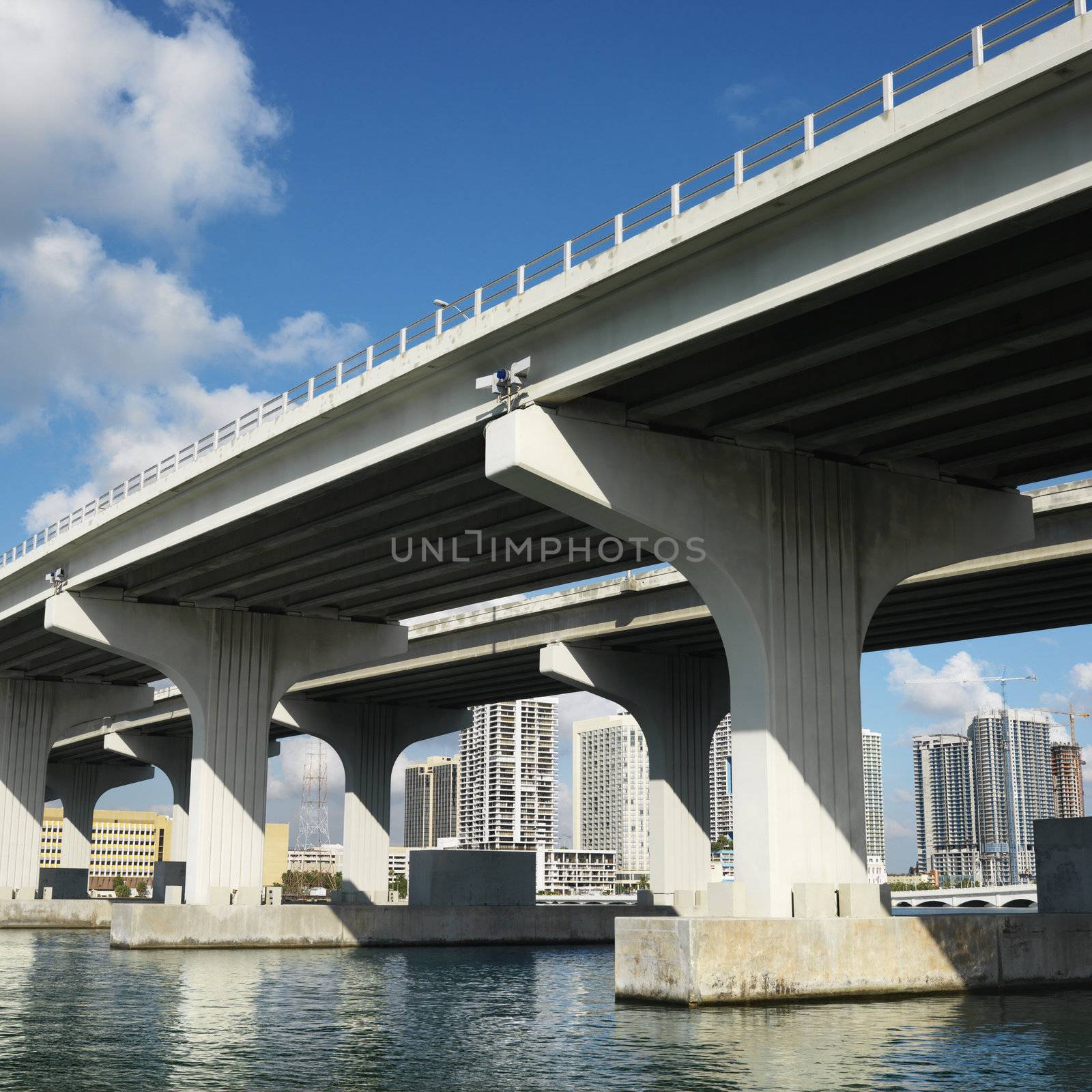 Bridge over Biscayne Bay in Miami, Florida, USA.