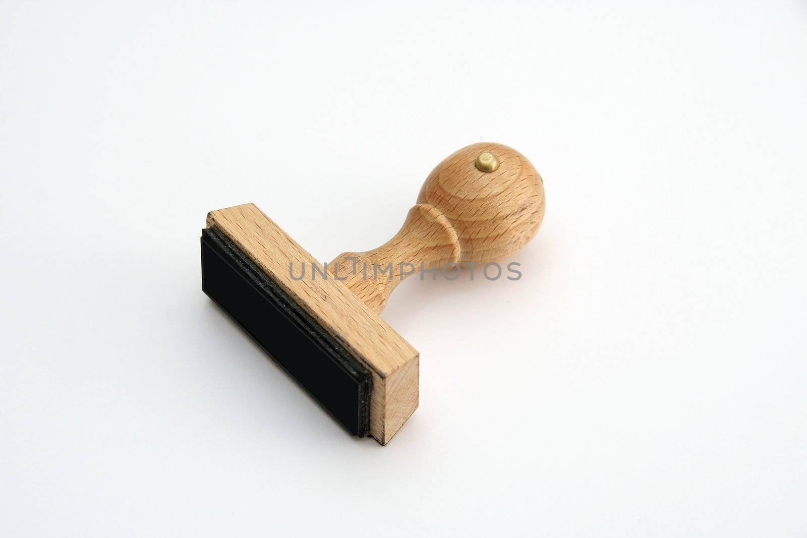 empty wooden stamp isolated on white background