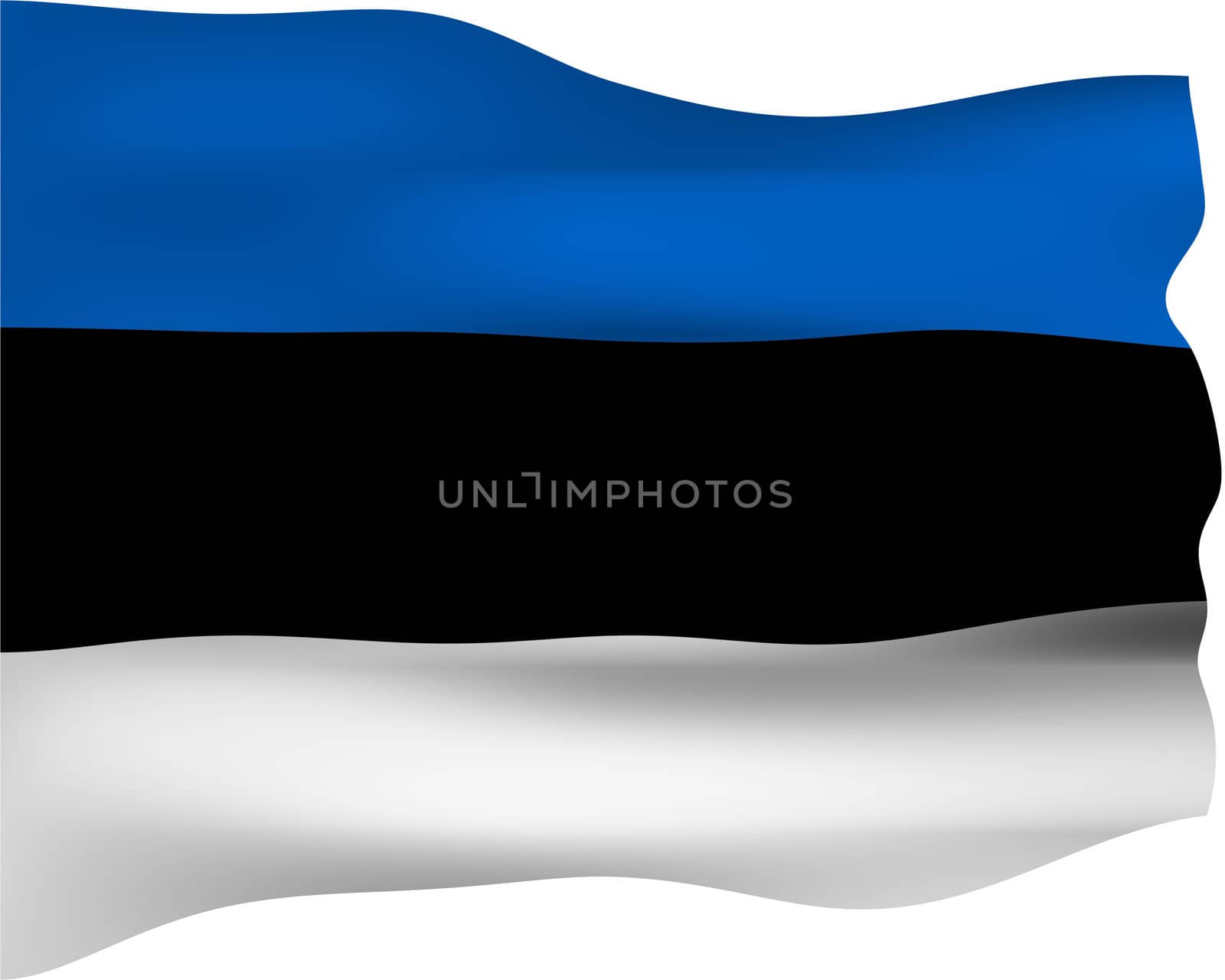 3d flag of Estonia isolated in white