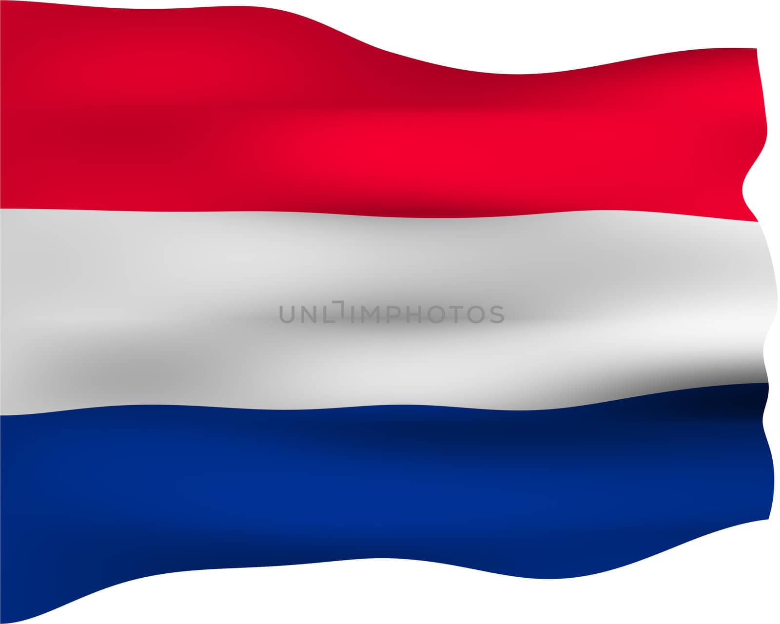 3d flag of the Netherlands isolated in white