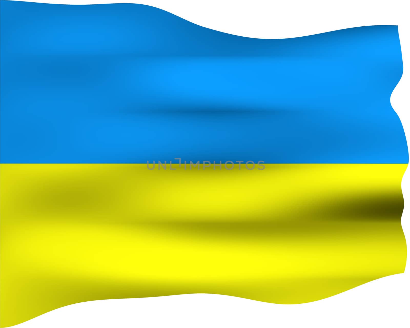 3d flag of Ukraine isolated in white