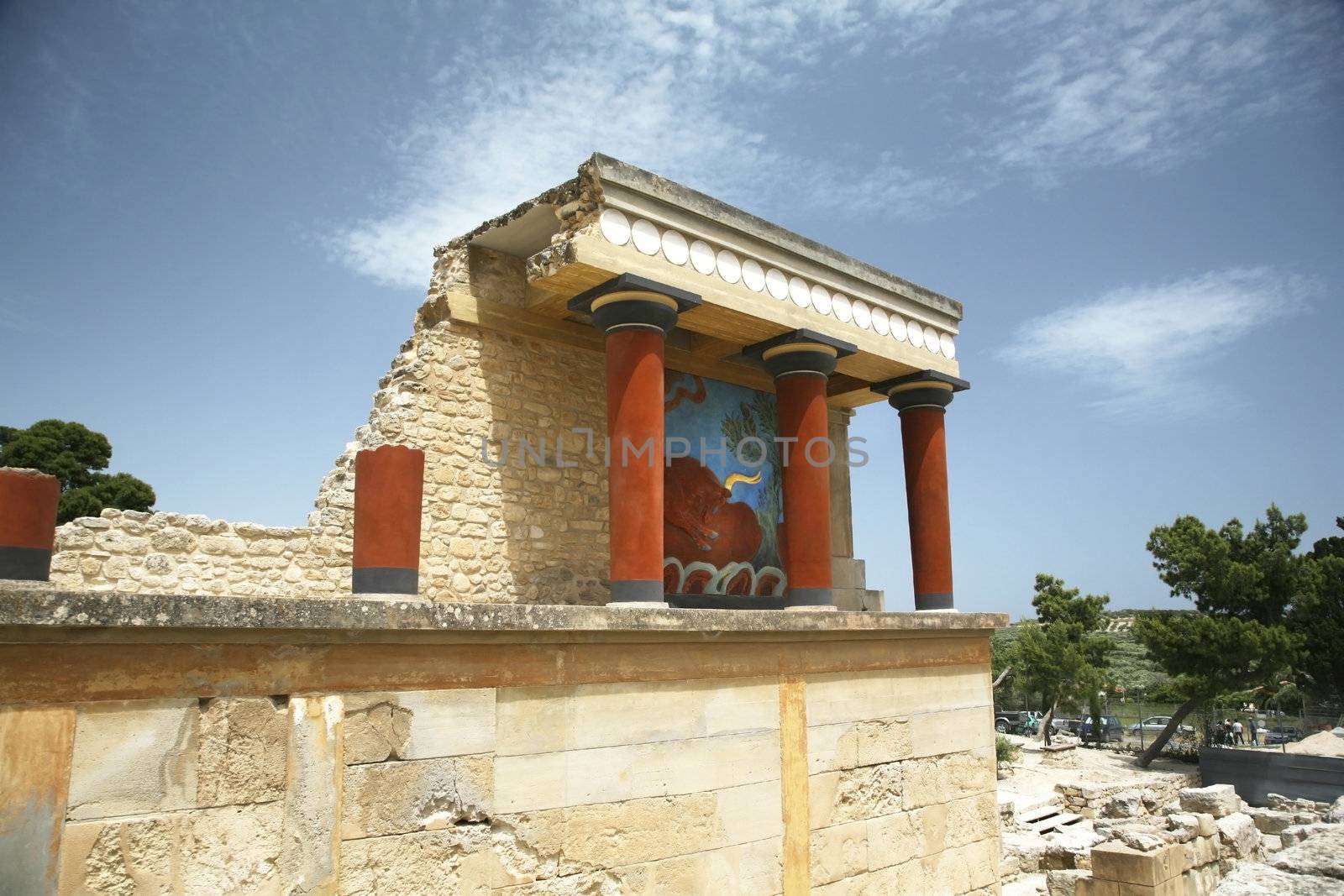 ruins of the knossos temple in crete greece