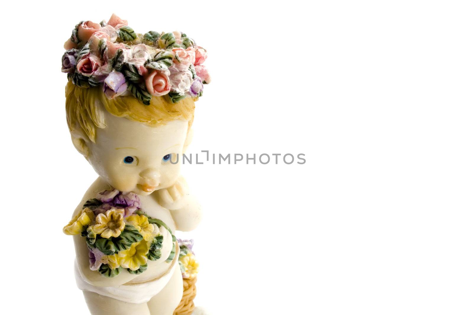 cute baby angel with flowers by nubephoto