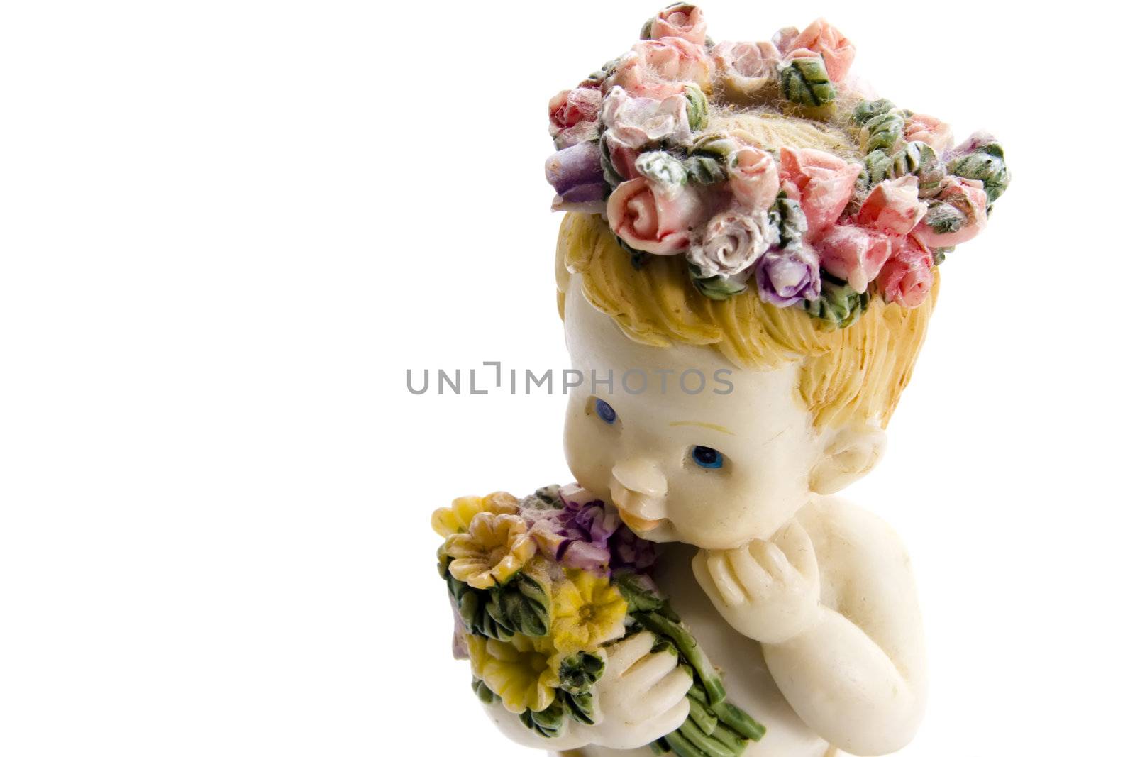 cute baby angel with flowers by nubephoto