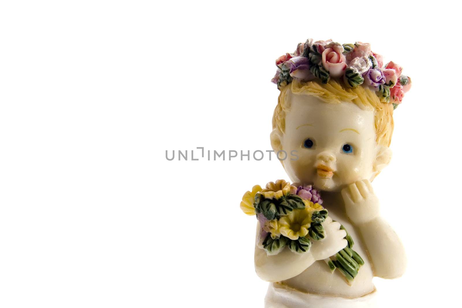 cute baby angel with flowers by nubephoto