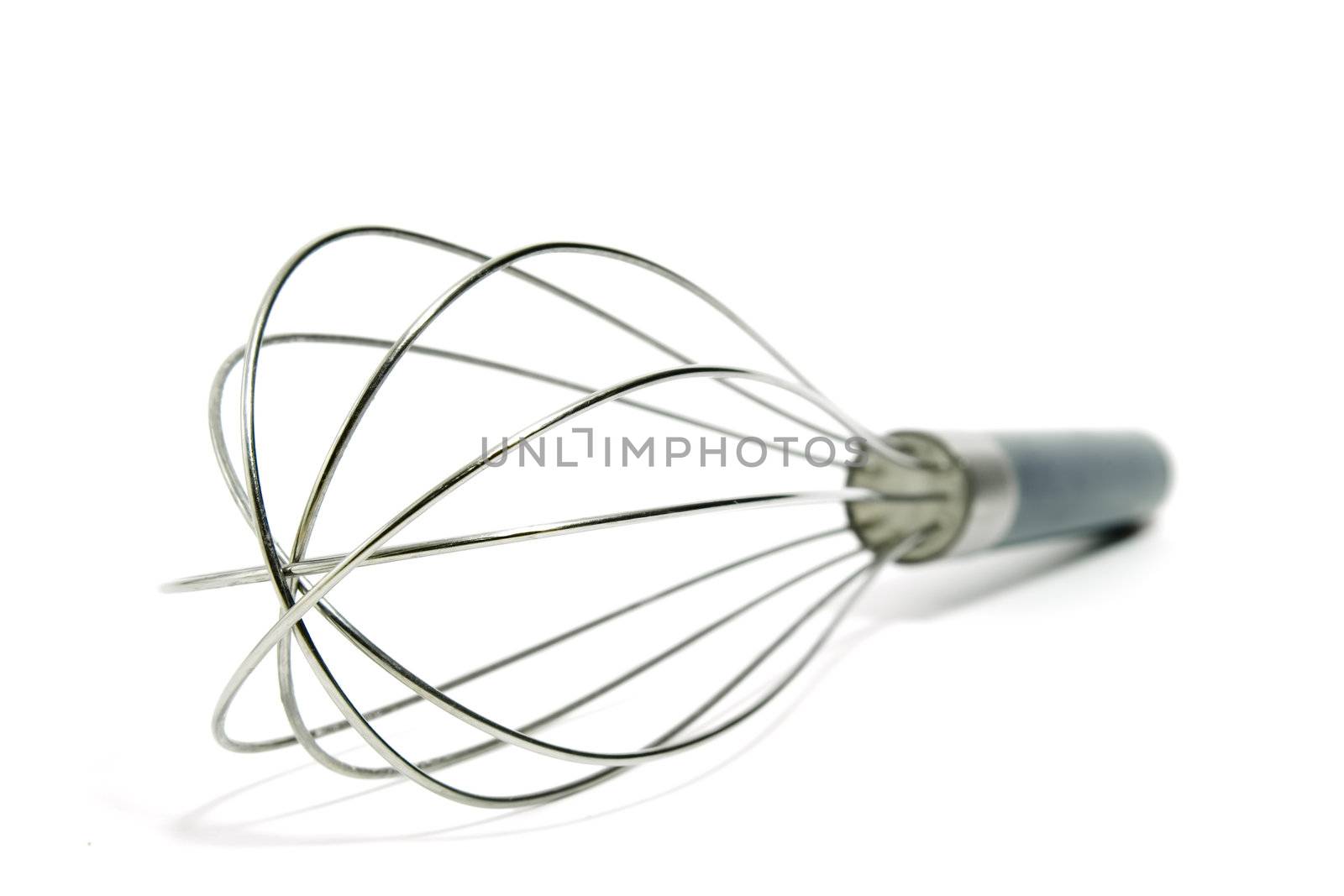 wire whisk on white background