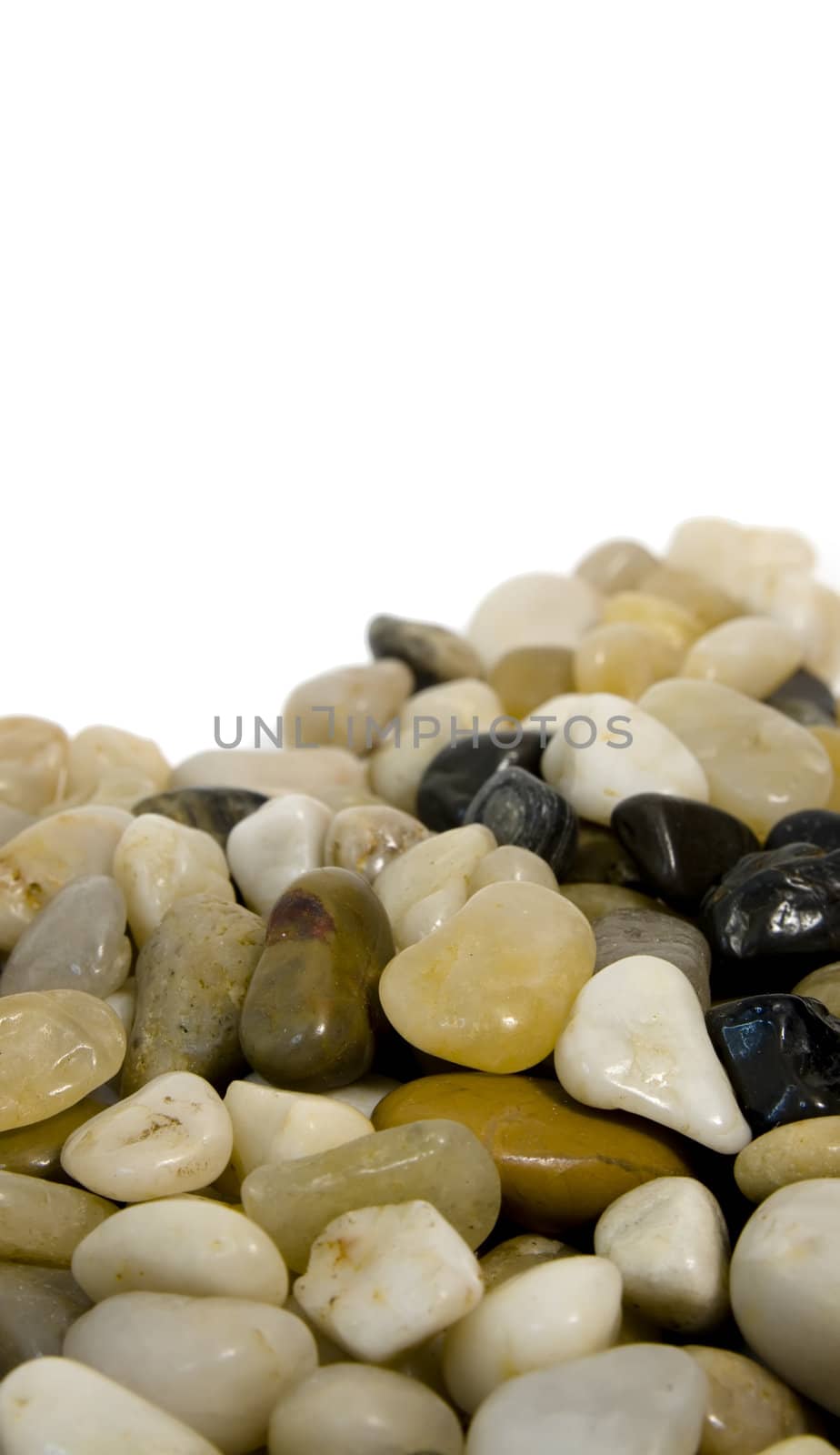 colorful pebble stones with copy space