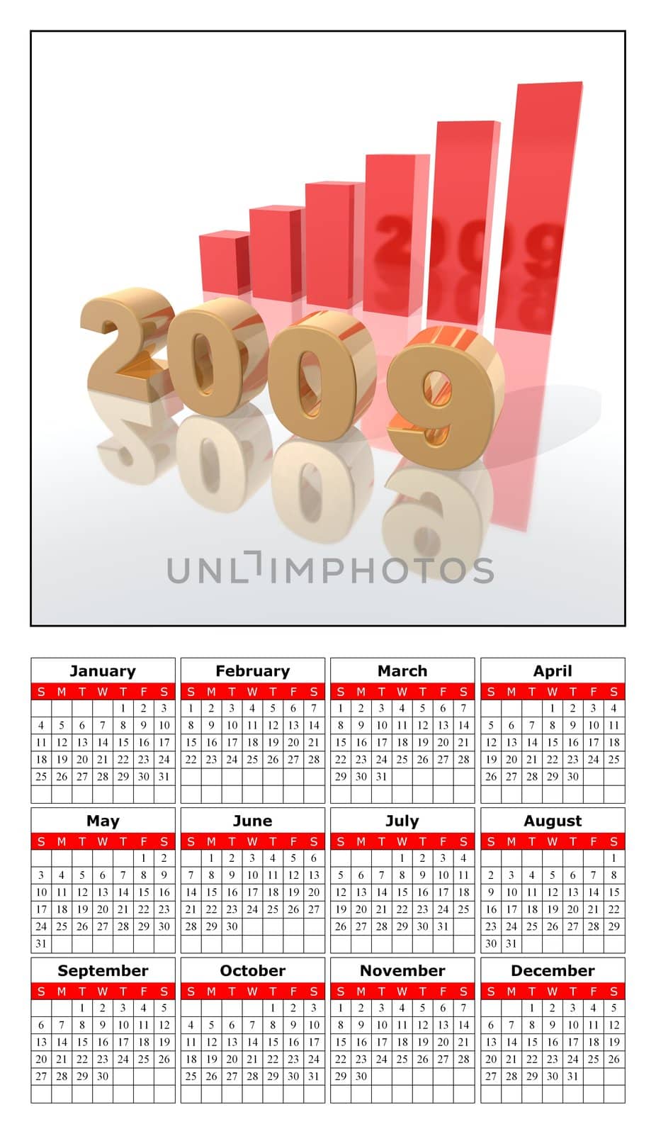 a calendar for the new year 2009
