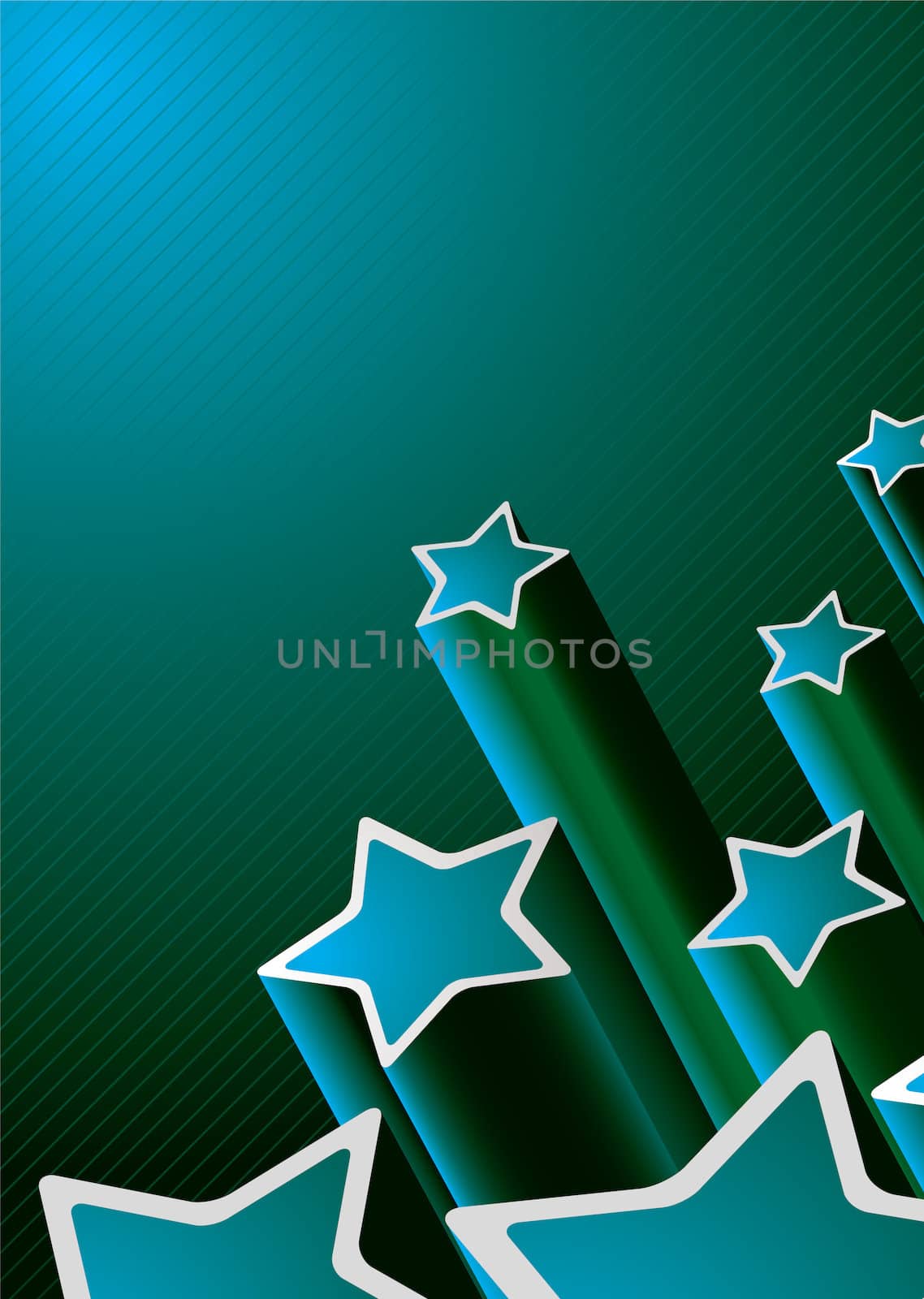 Blue and green star background with copy space
