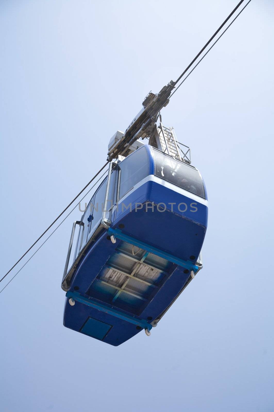 blue teleferico cable car by quintanilla