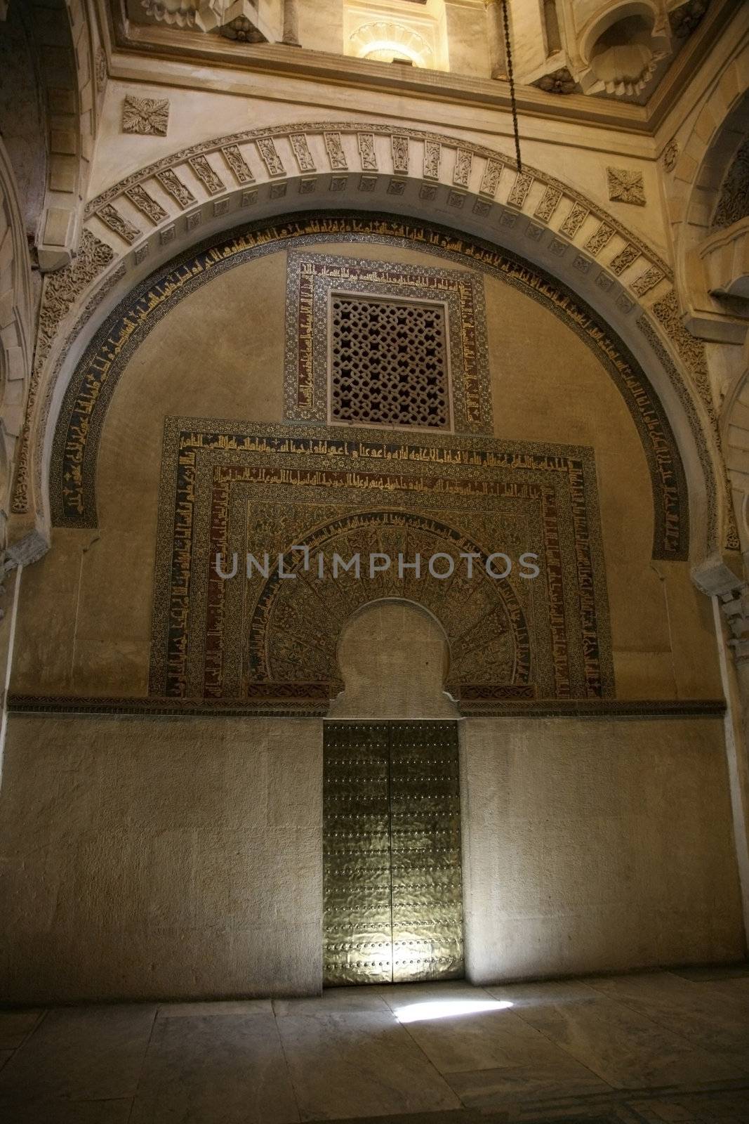 inside door near the mihrab in the cordoba's mosque