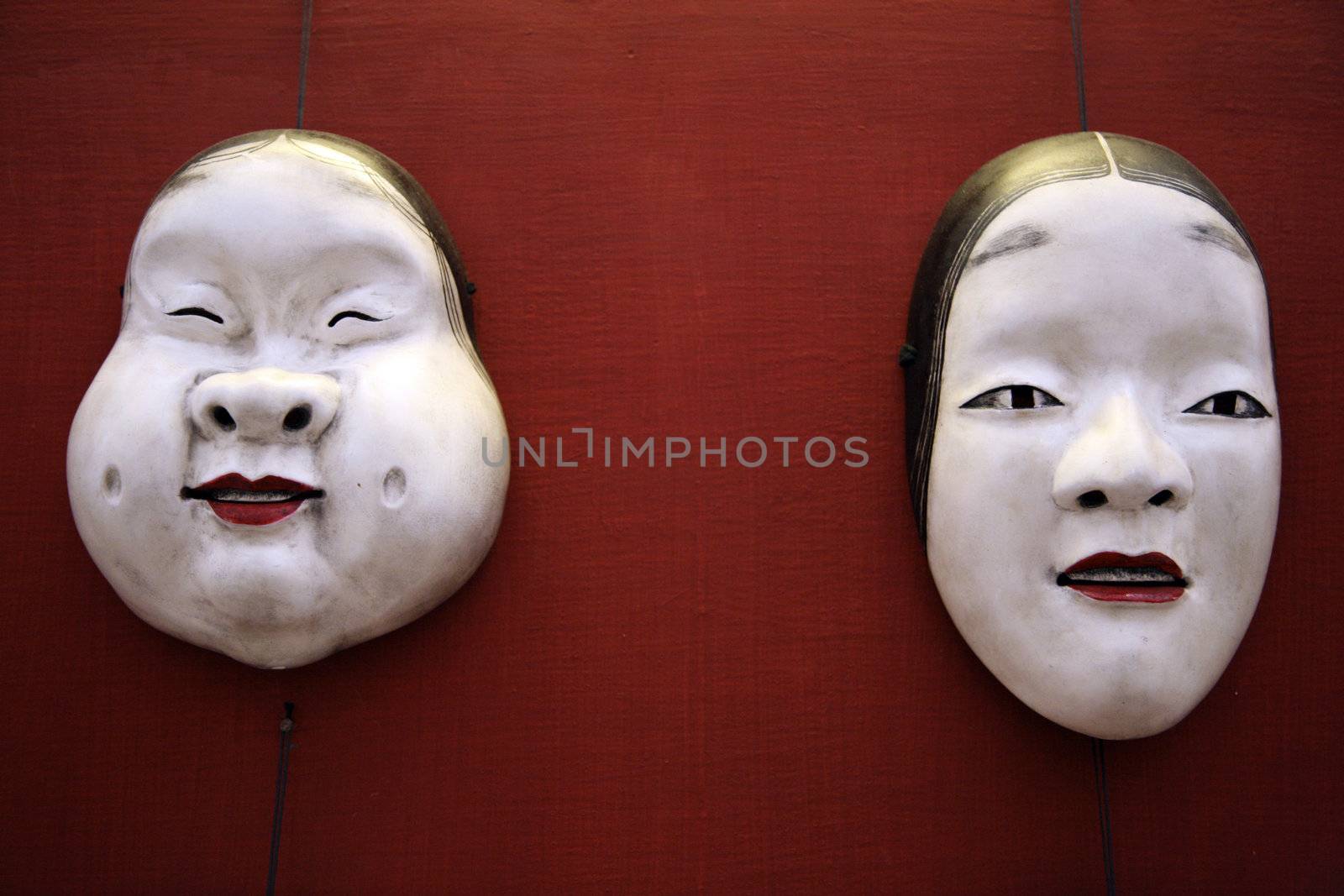 couples of oriental white masks