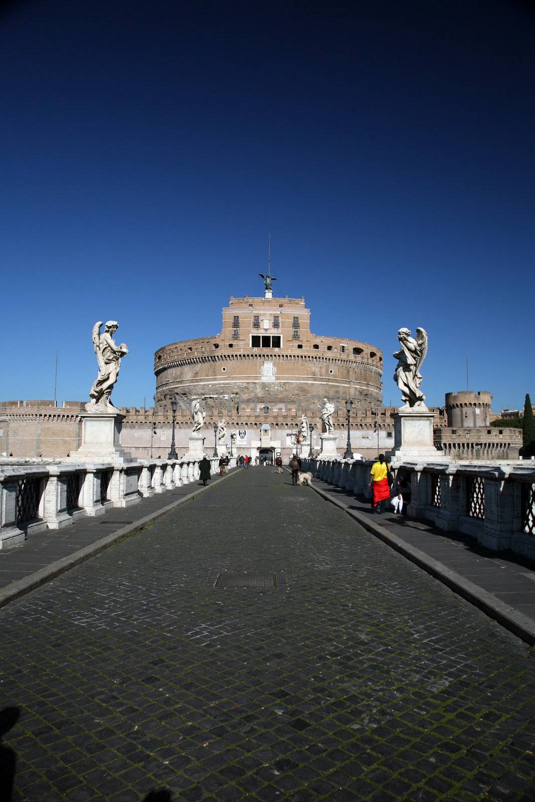 castle saint angel and bridge in roma near vatican