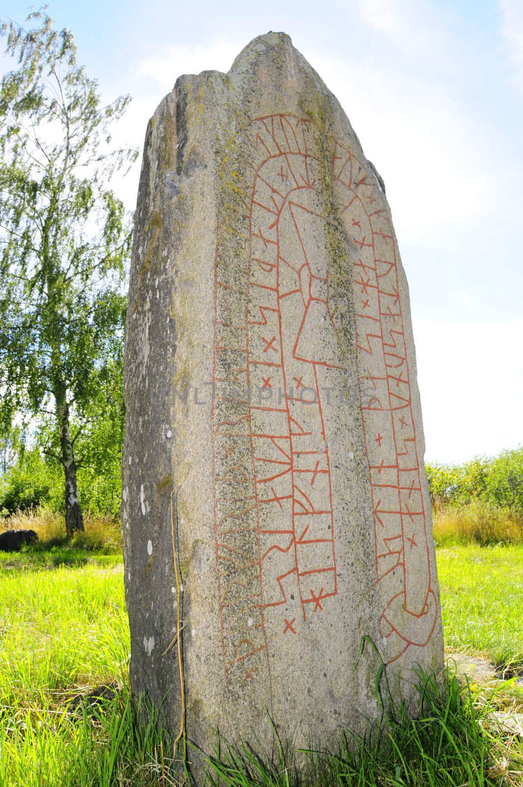 ancient rune stone in Sweden