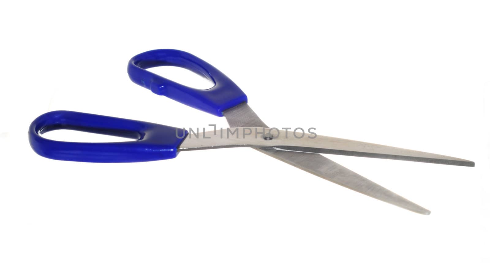  blue scissor isolated over white