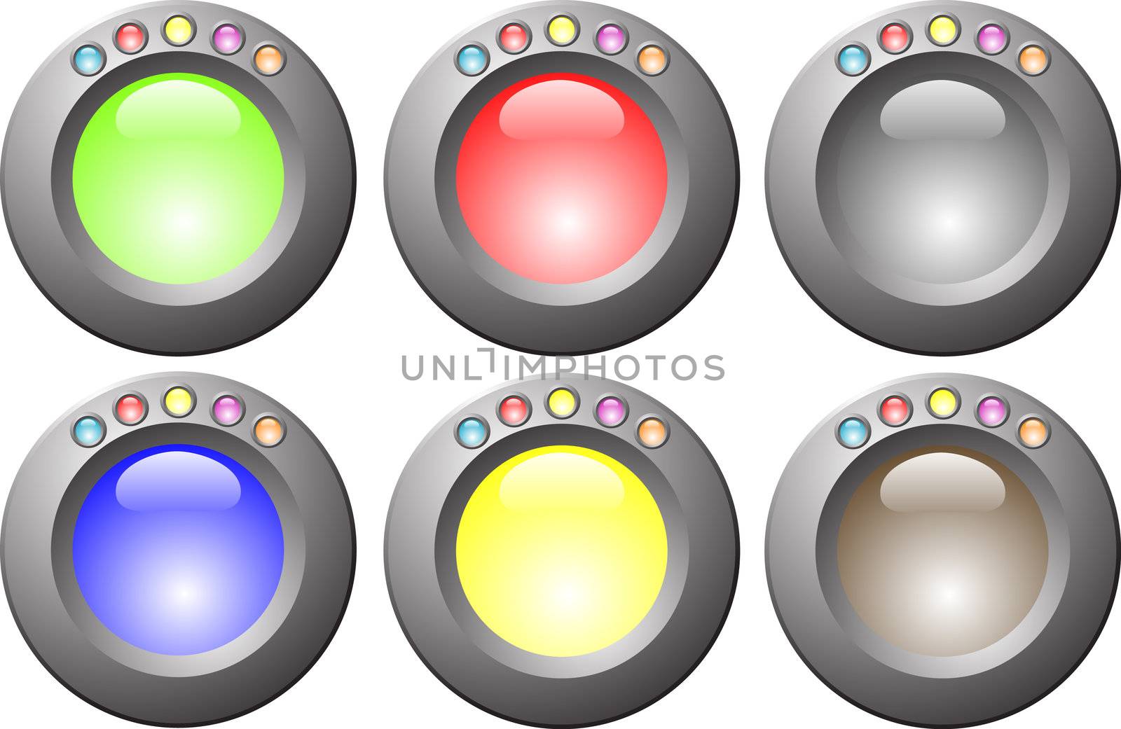  a set of shiny web buttons