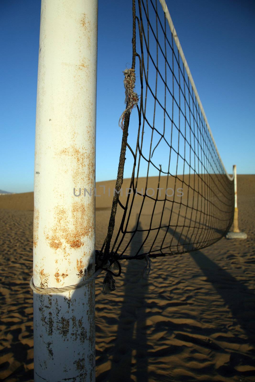 volleyball net in a great canary island beach