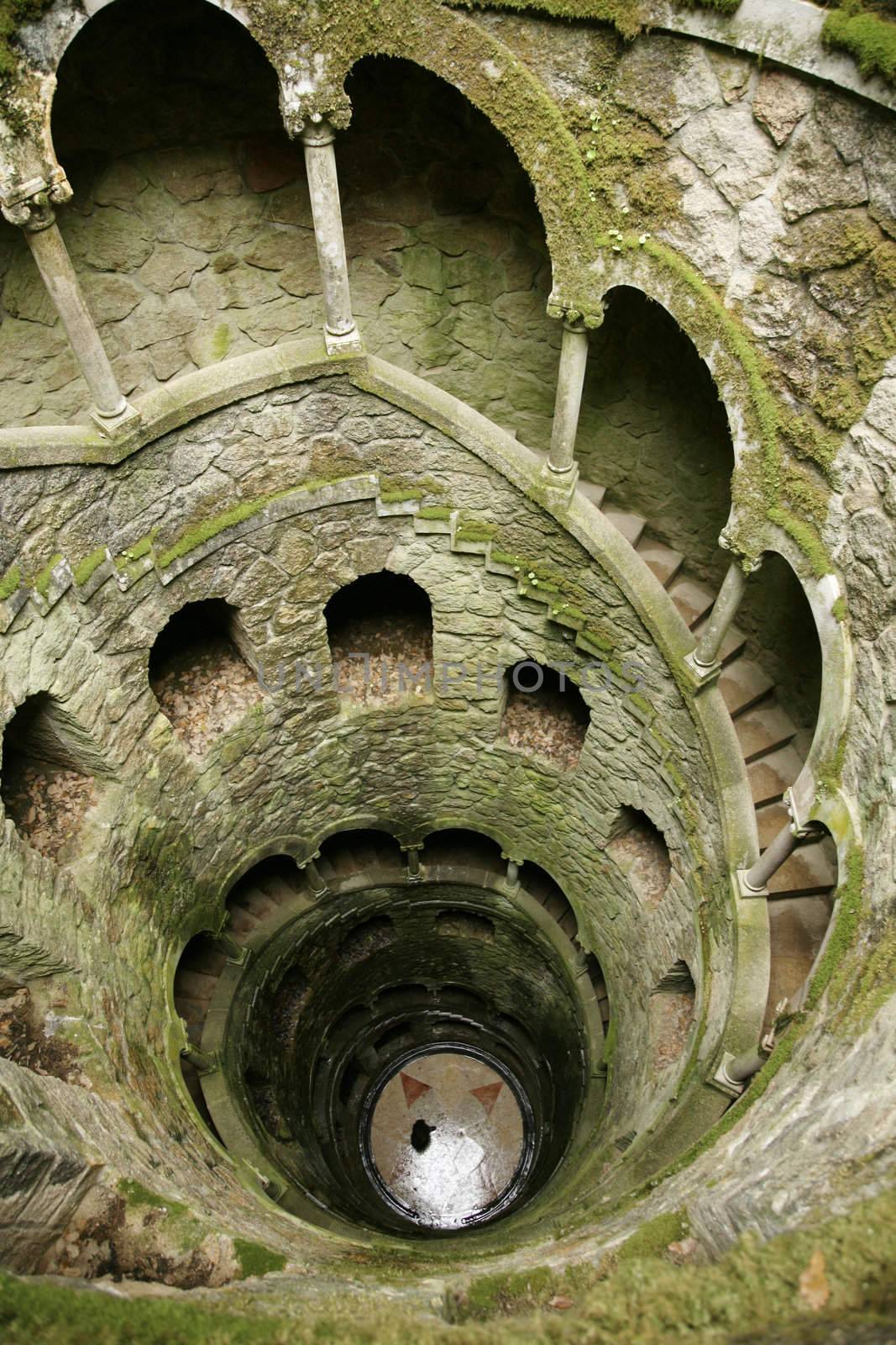 winding stairs at da pena park in sintra
