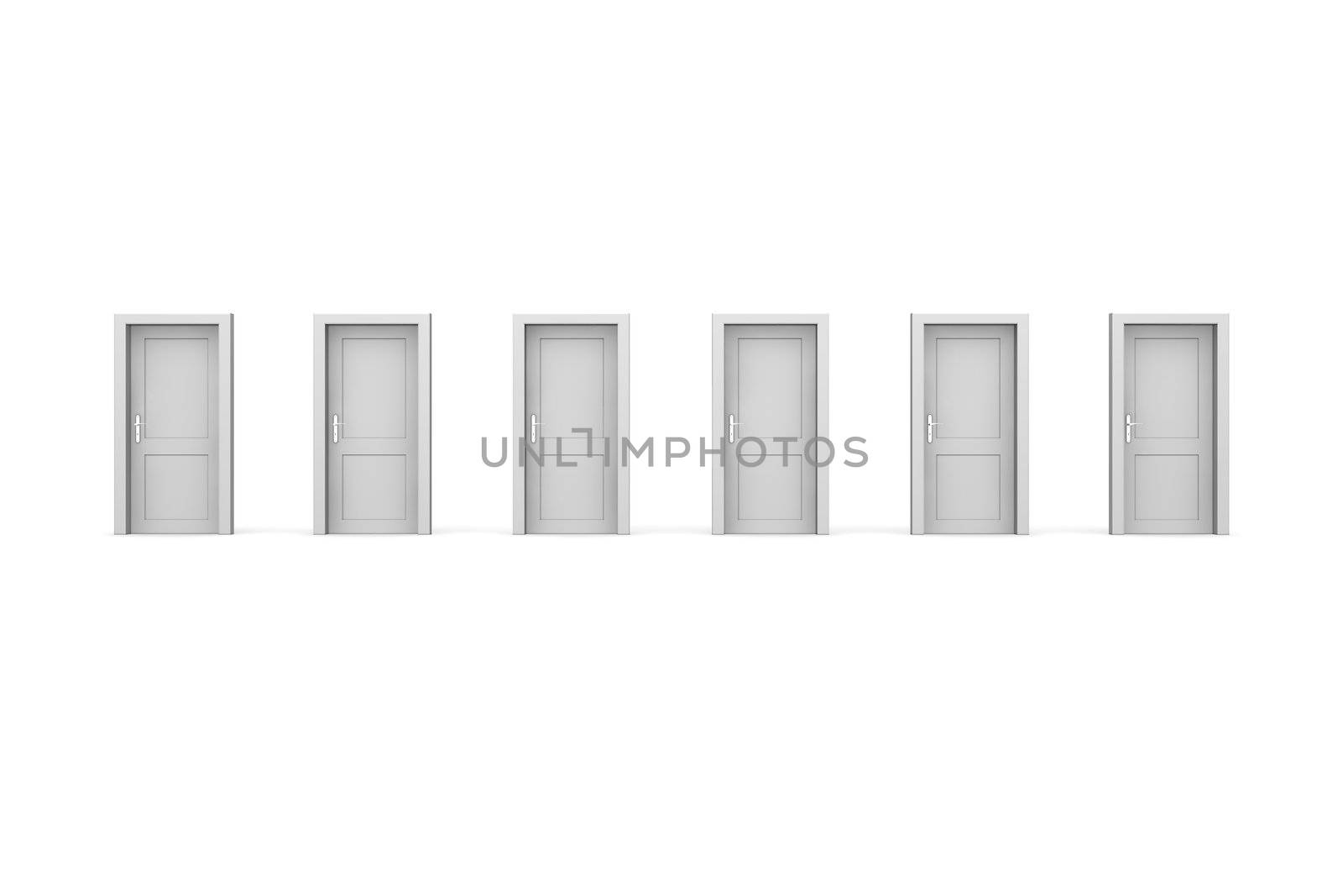 Six Grey Doors by PixBox