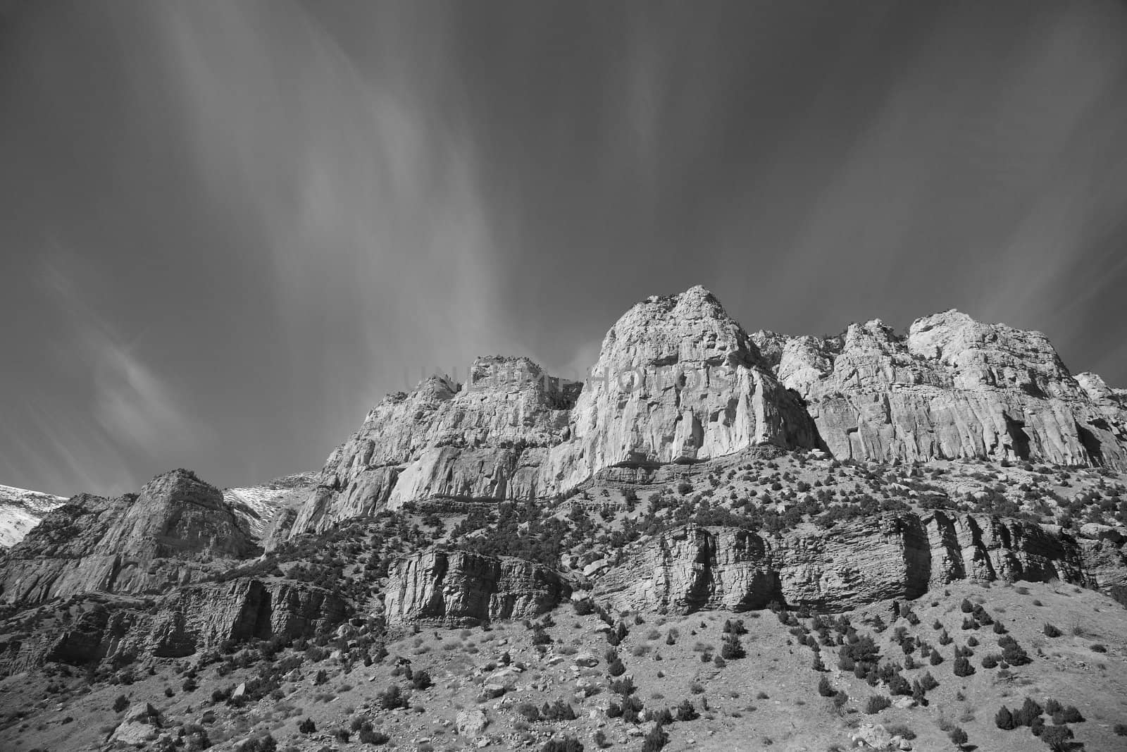Mountain Range - Wyoming in Black and White by Ffooter