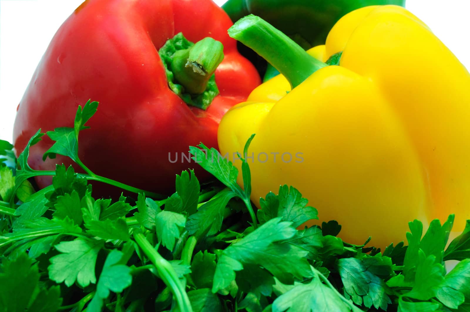 two sweet peppers (paprika) and parsley