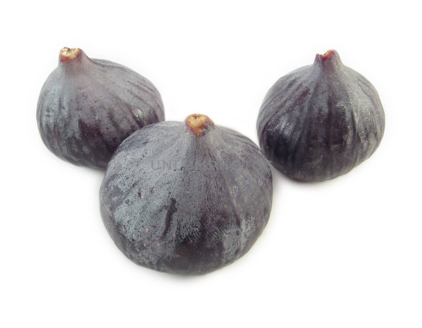 a few figs on a white background
