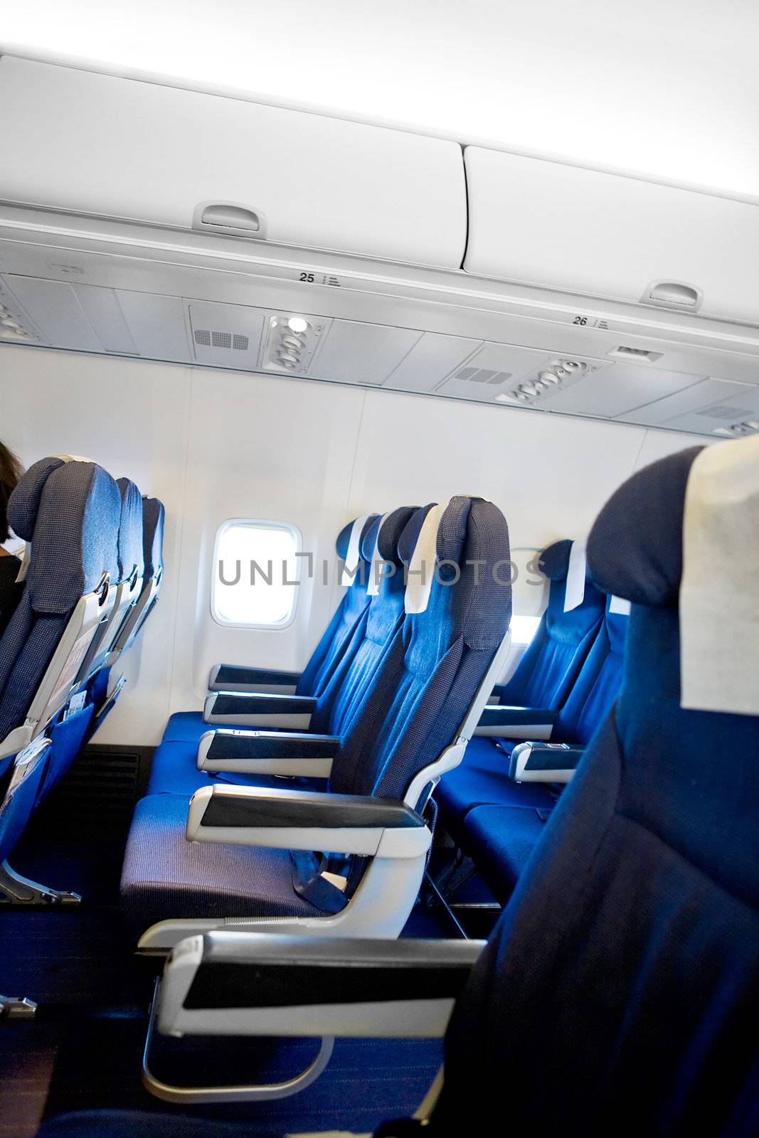 Interior of a commercial airplane 